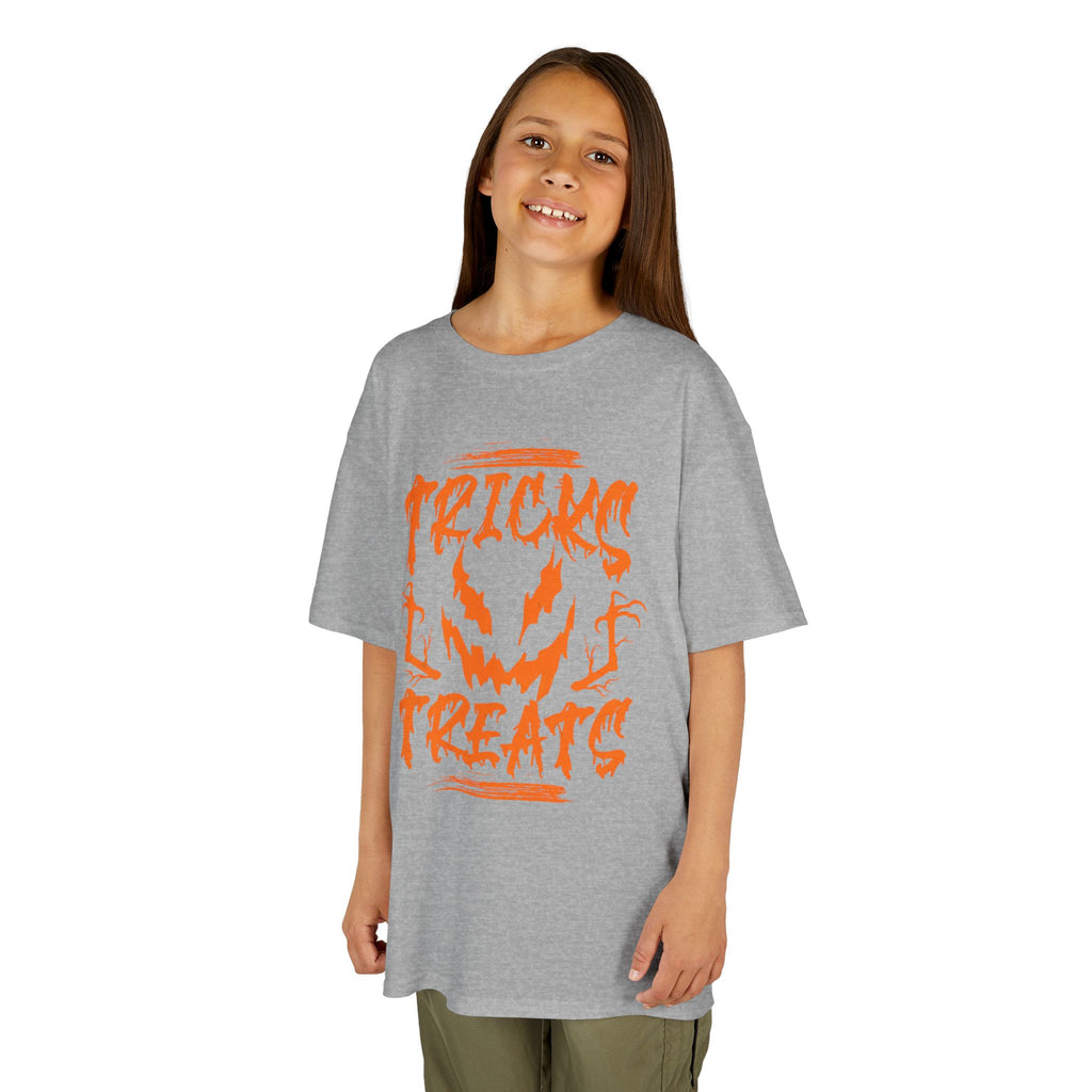Kids Halloween Tee | 'Tricks & Treats' Spooky Jack-O'-Lantern Graphic | Cr8tive Designs