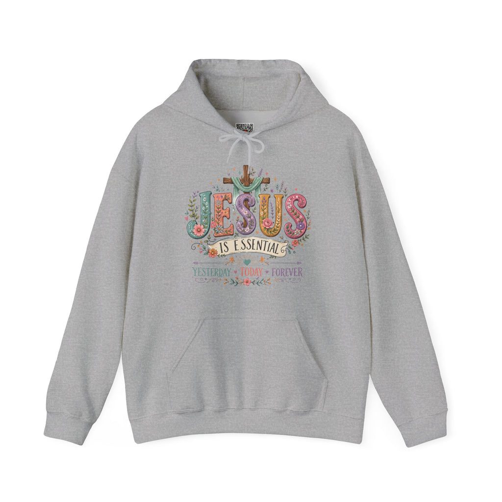 Jesus Is Essential | Floral Christian Faith Hoodie | Cr8tive Designs