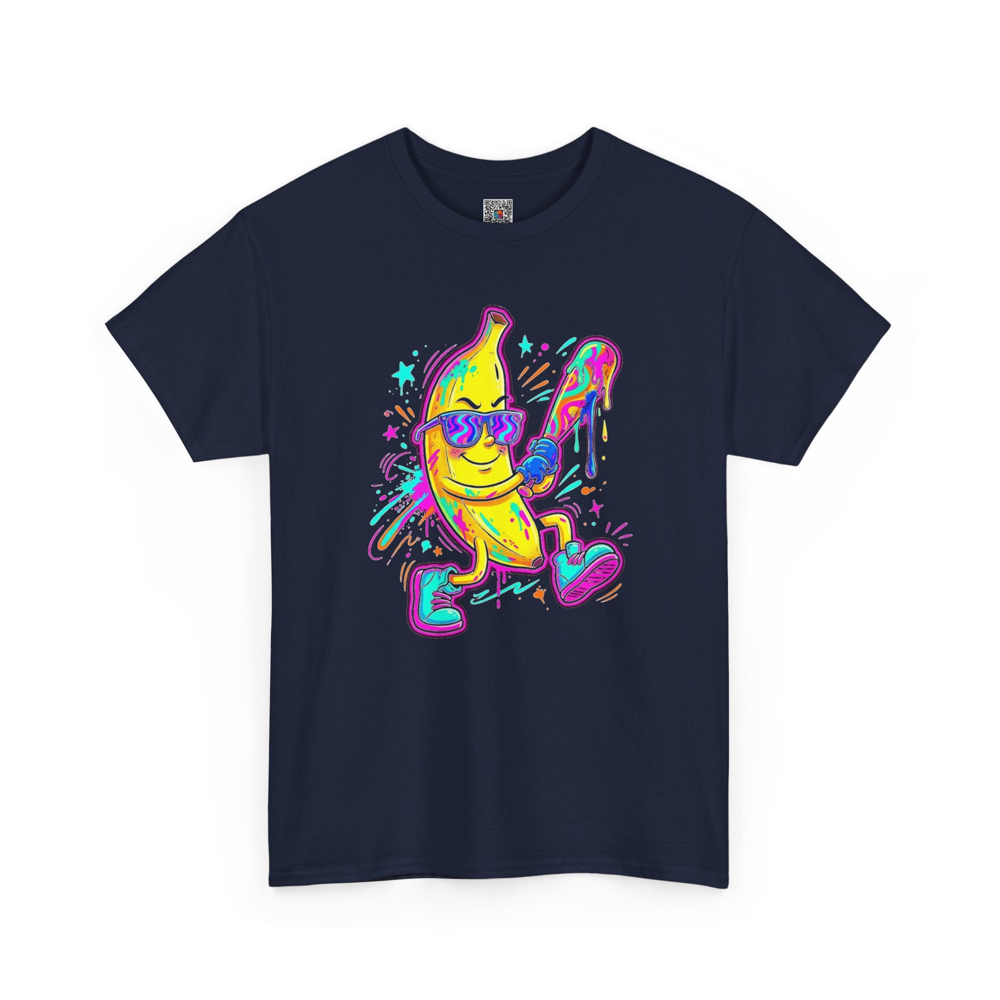 Banana Baseball Graphic T-Shirt | Neon Streetwear Tee | Cr8tive Designs