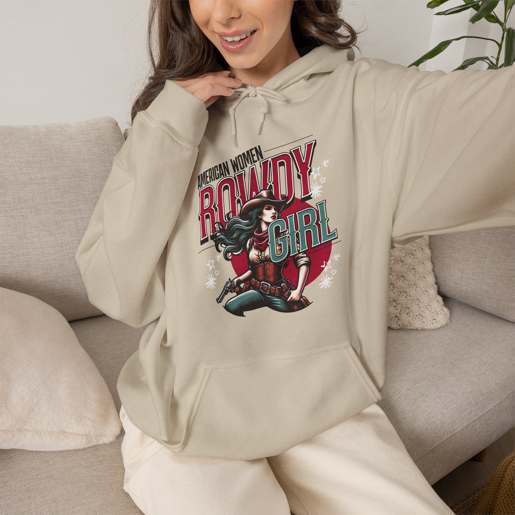 American Women Rowdy Girl | Western Cowgirl Hoodie | Cr8tive Designs