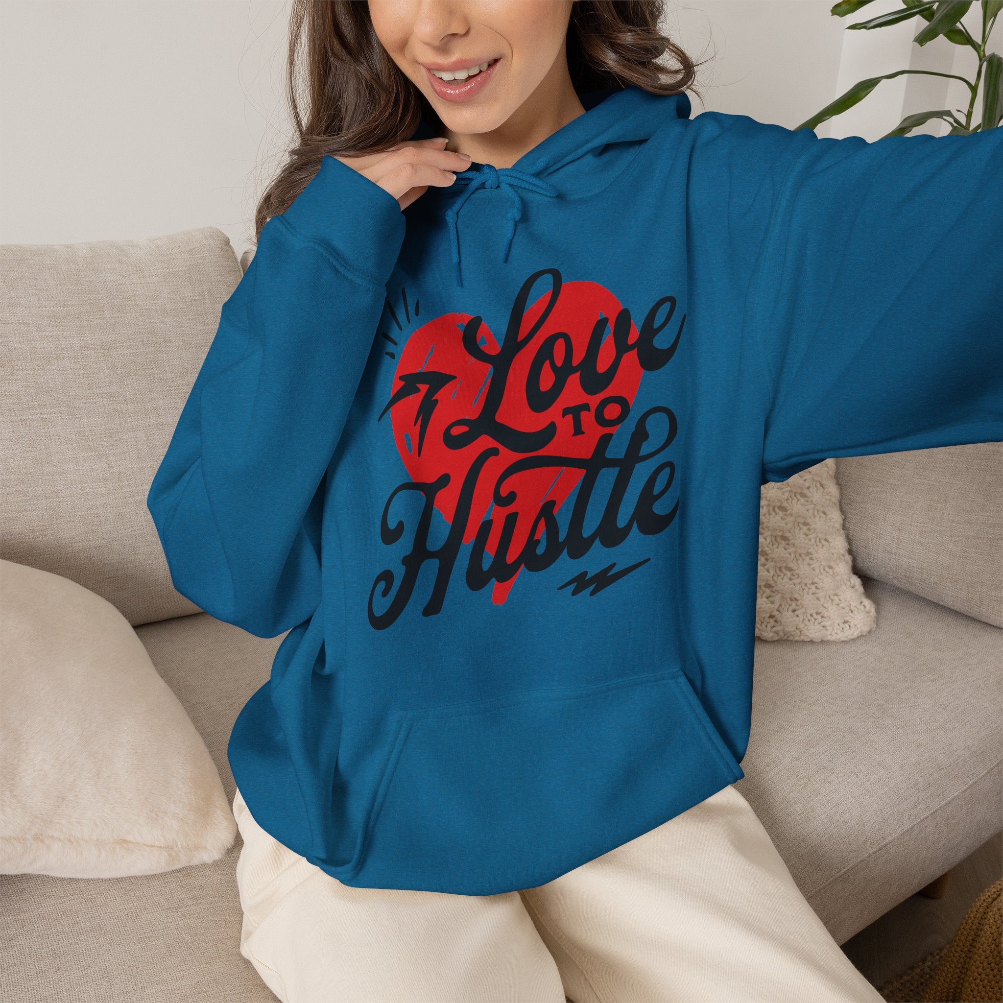 Love to Hustle | Bold Retro Motivational Hoodie | Cr8tive Designs