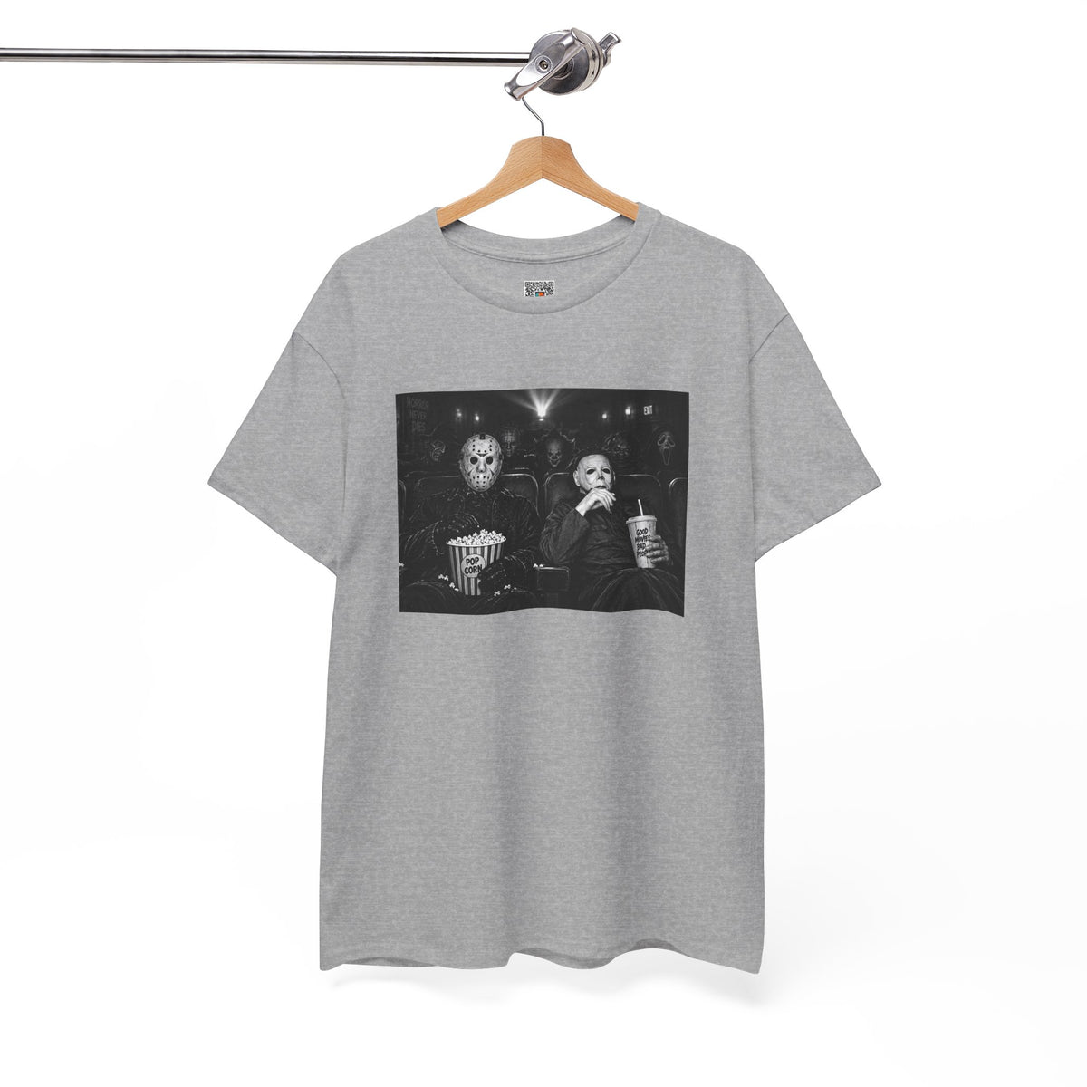 Horror Movie Night T-Shirt | Slasher Villains Theater Popcorn Graphic Tee | Cr8tive Designs