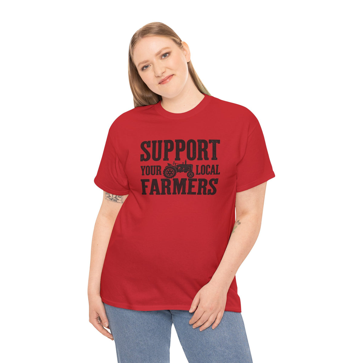 Support Your Local Farmers T-Shirt | Rustic Tractor Agriculture Graphic Tee | Cr8tive Designs
