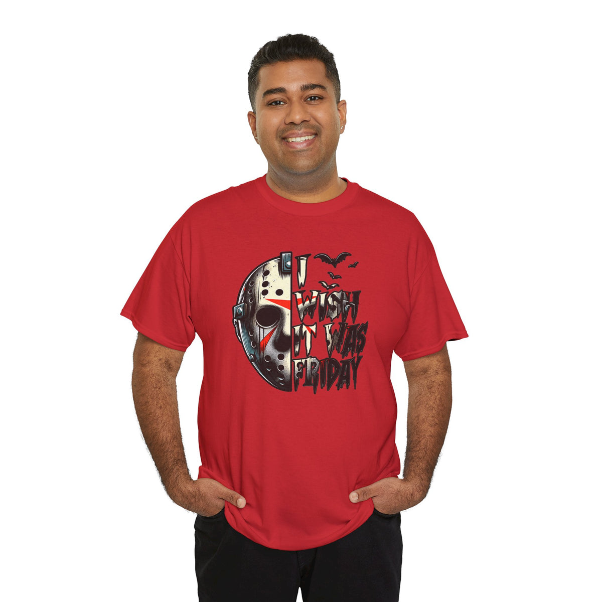 I Wish It Was Friday T-Shirt | Horror Hockey Mask Halloween Graphic Tee | Cr8tive Designs