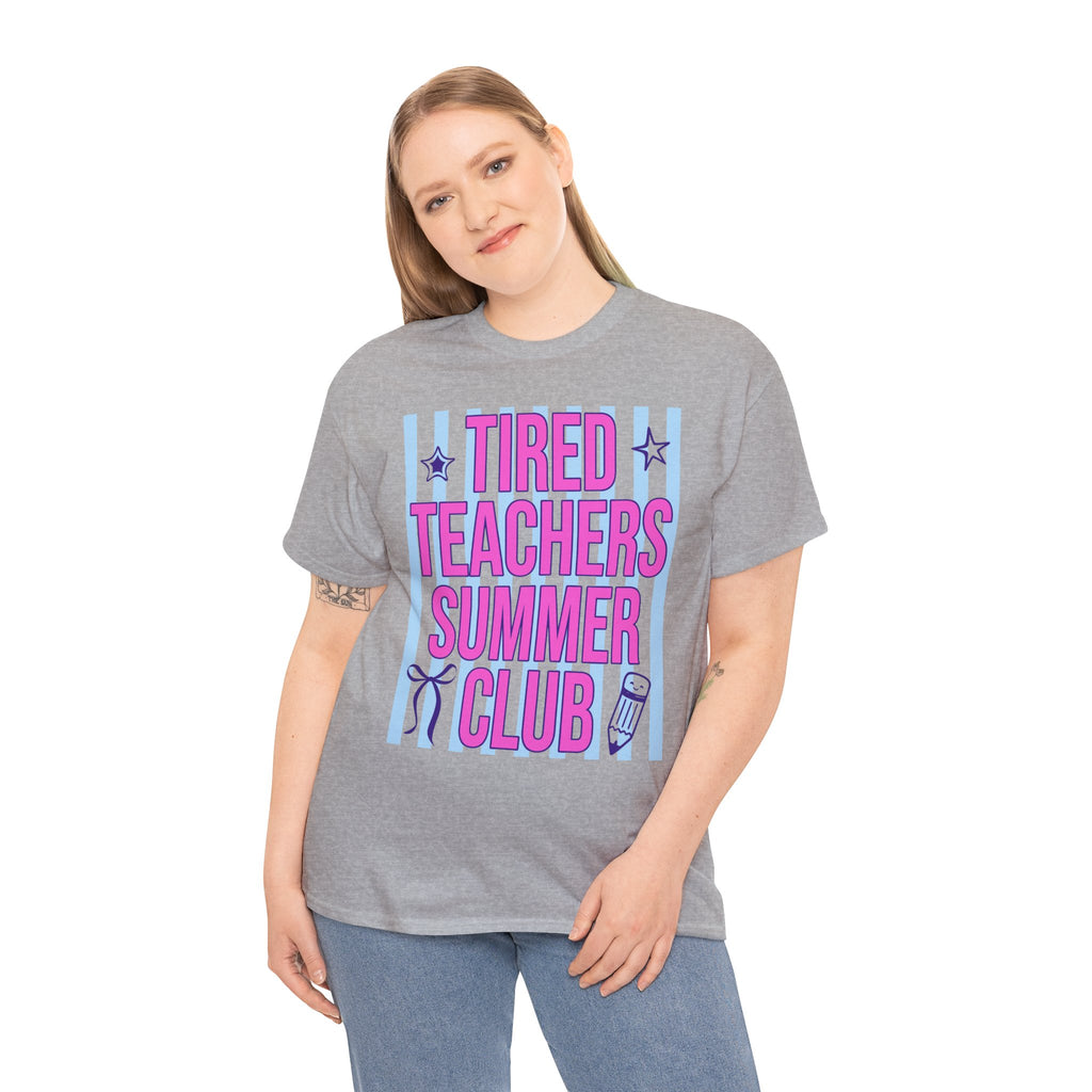 Tired Teachers Summer Club T‑Shirt | Funny Teacher Summer Shirt | Cr8tive Designs