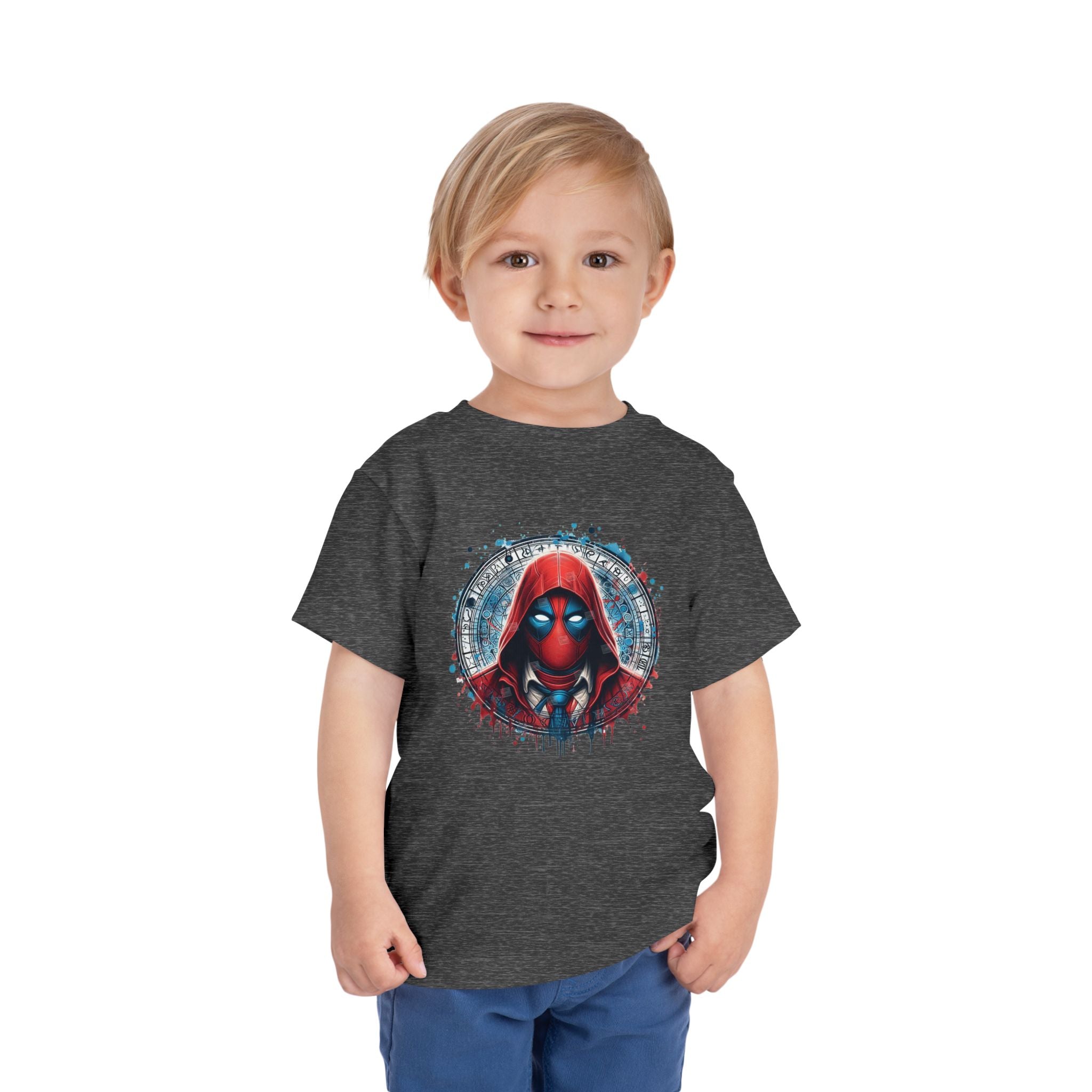 Red Masked Antihero Toddler Tee | Comic-Inspired Hero T-Shirt Design | Cr8tive Designs