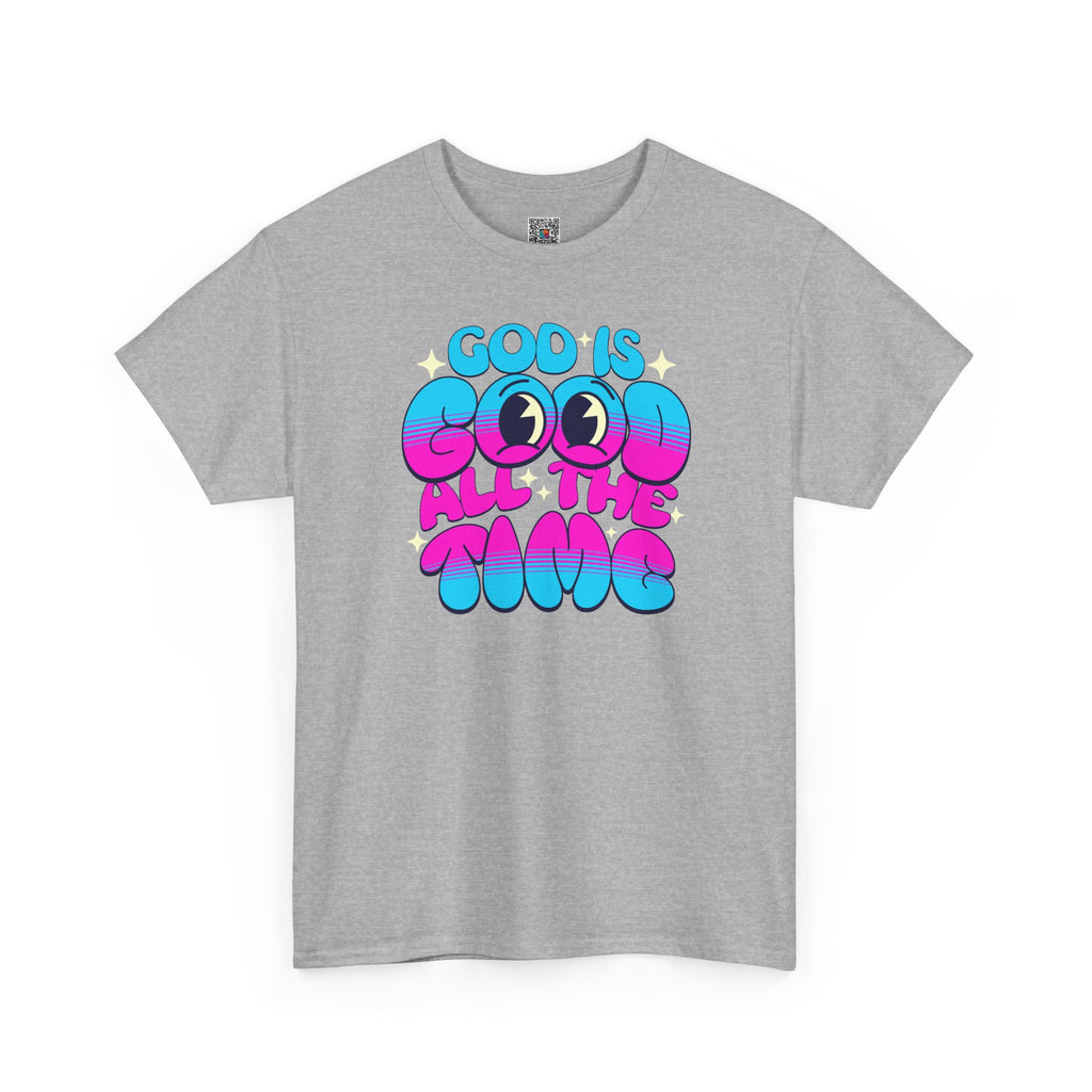 God Is Good All The Time T‑Shirt | Retro Bubble Letter Faith Tee | Cr8tive Designs
