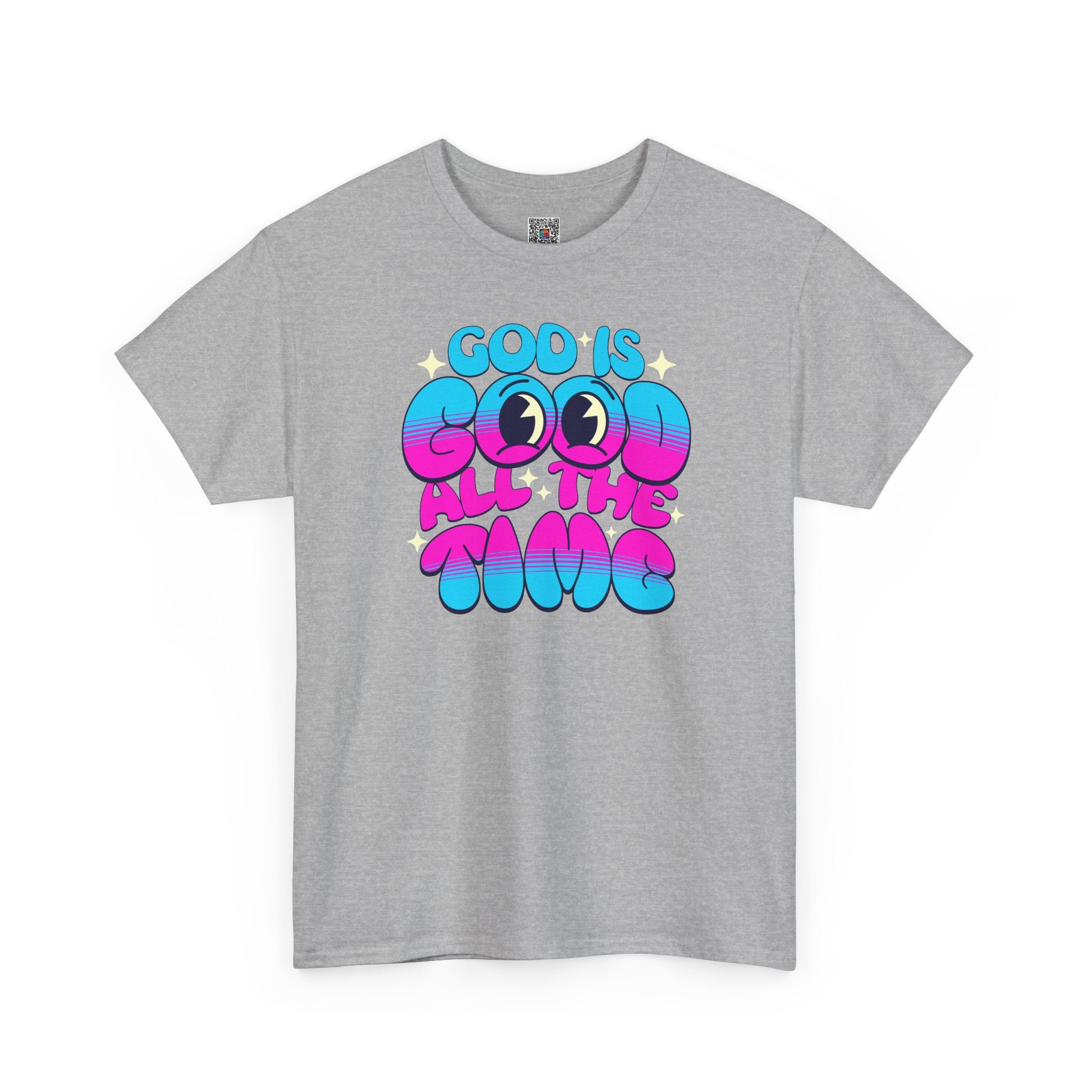 God Is Good All The Time T‑Shirt | Retro Bubble Letter Faith Tee | Cr8tive Designs