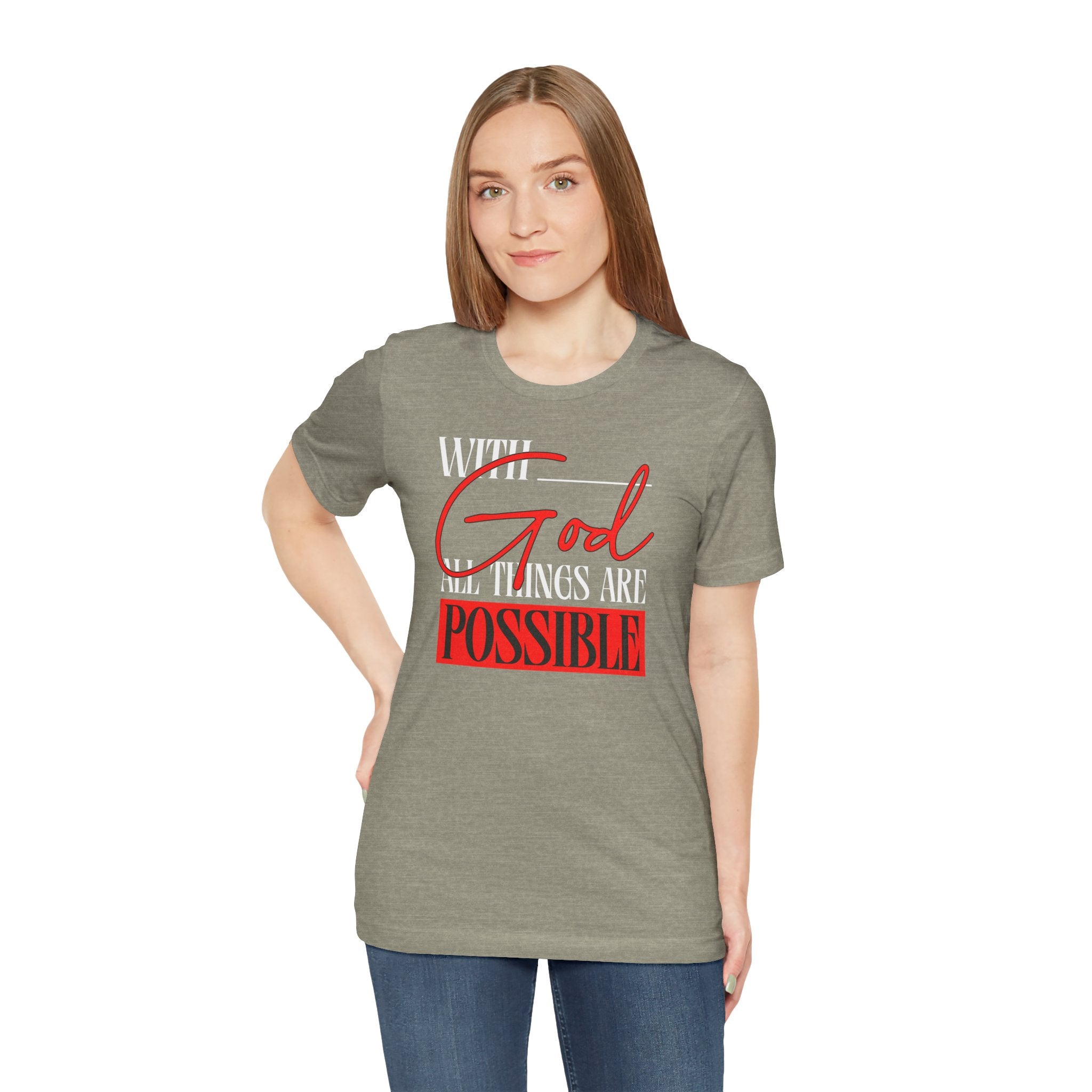 With God All Things Are Possible T-Shirt | Inspirational Christian Faith Tee | Cr8tive Designs