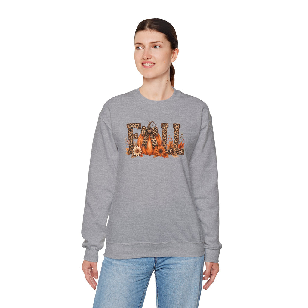 Leopard Fall Pumpkin Sweatshirt | Floral Autumn Lettering Crewneck | Cr8tive Designs