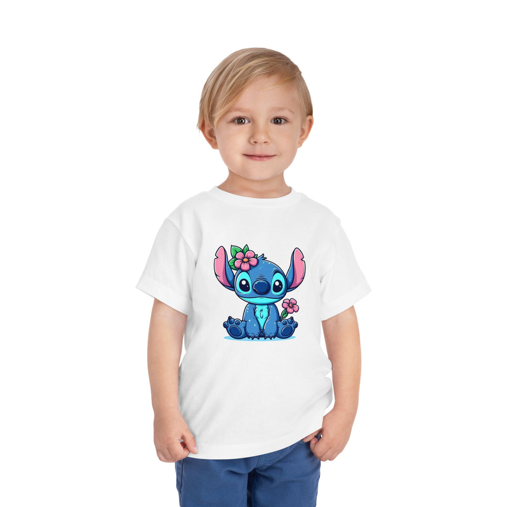 Floral Stitch Toddler Tee | Cute Tropical Character T-Shirt | Cr8tive Designs