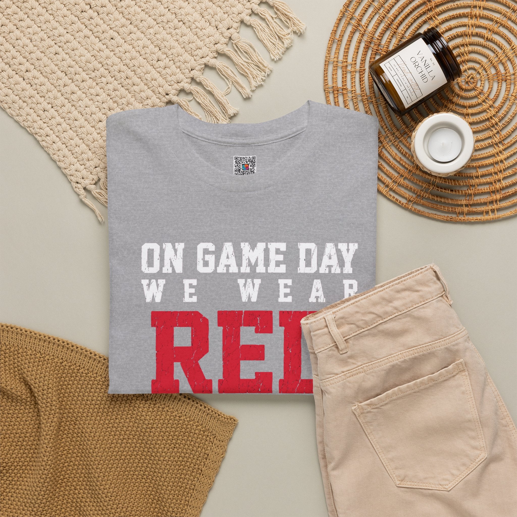 On Game Day We Wear Red T-Shirt | Distressed Game Day Graphic Tee | Cr8tive Designs