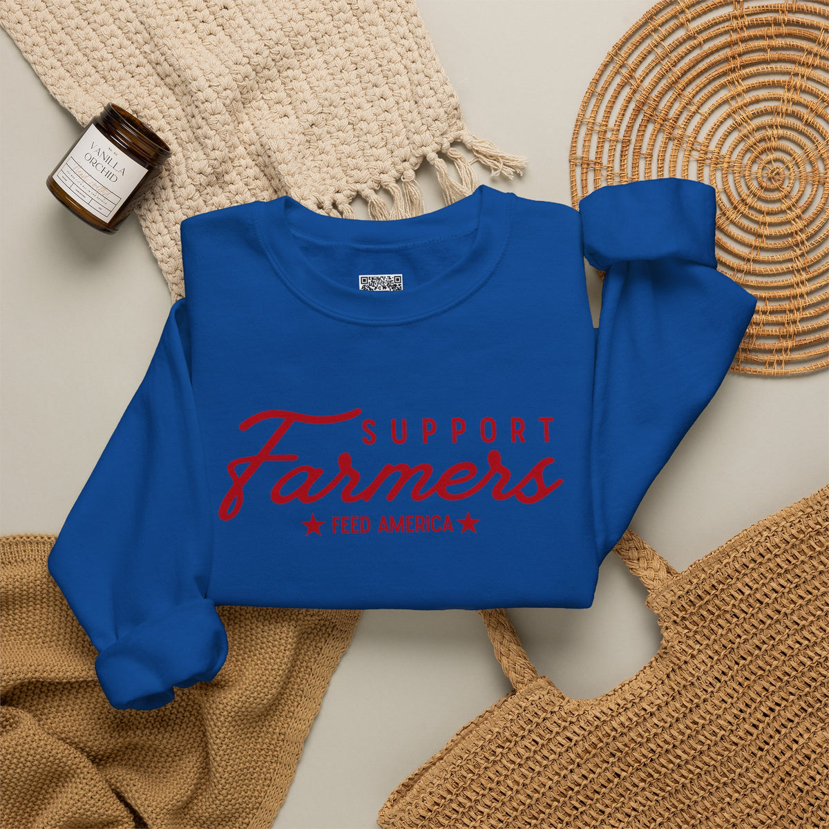 Support Farmers Feed America Sweatshirt | Patriotic Agriculture Crewneck | Cr8tive Designs