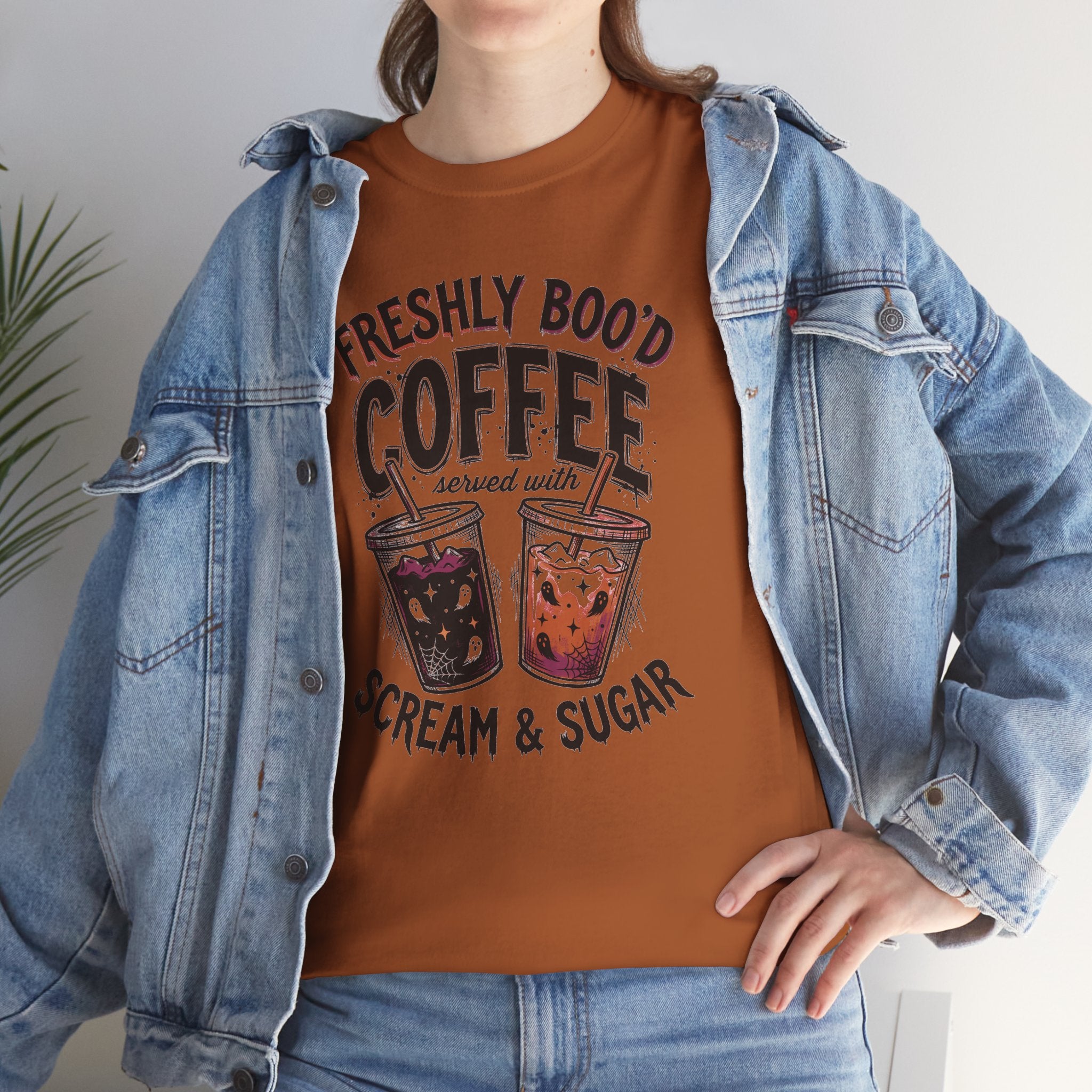 Freshly Boo'd Coffee Tee | Spooky Scream & Sugar Graphic T-Shirt | Cr8tive Designs