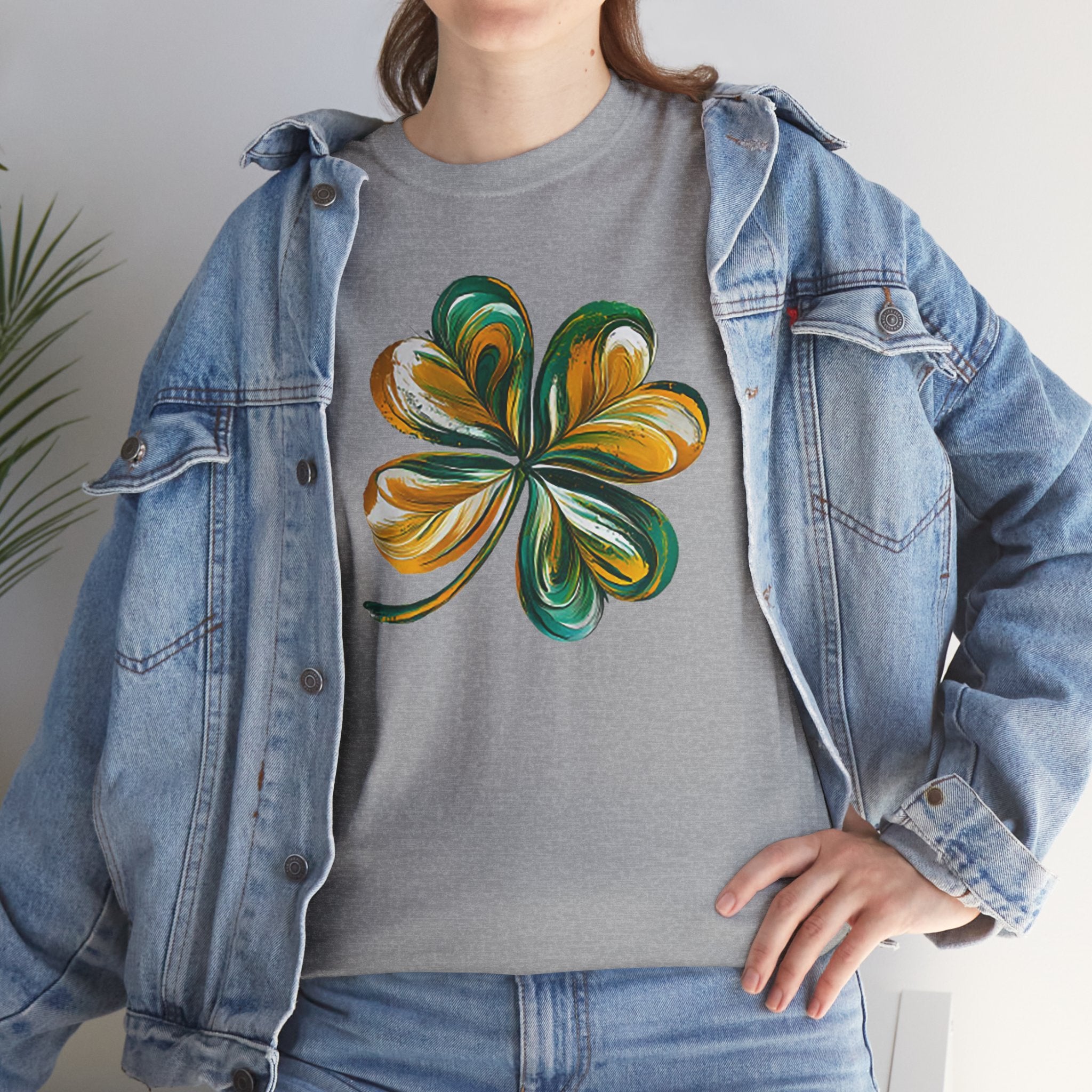 St. Patrick's Day Green & Gold Clover T-Shirt