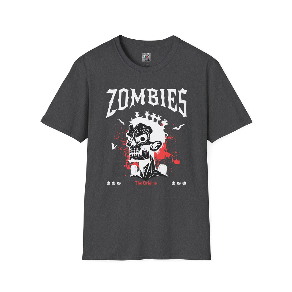 Zombies Skull T-Shirt | Gothic Horror Band Tee with Blood Splatter | Cr8tive Designs