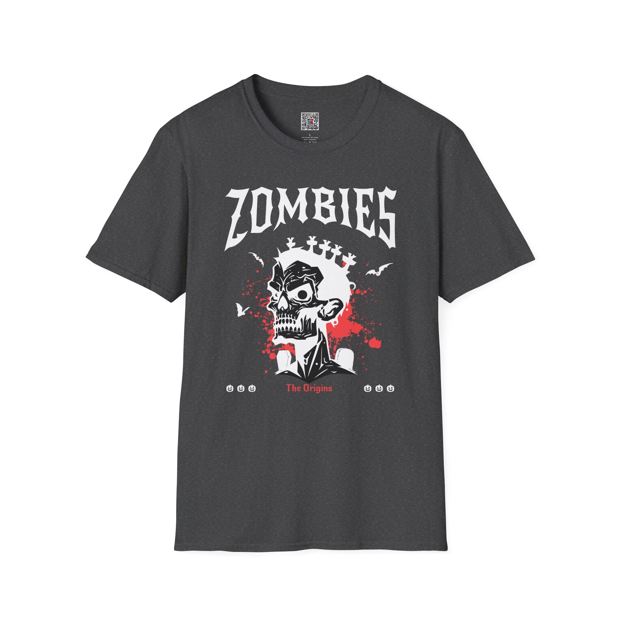Zombies Skull T-Shirt | Gothic Horror Band Tee with Blood Splatter | Cr8tive Designs