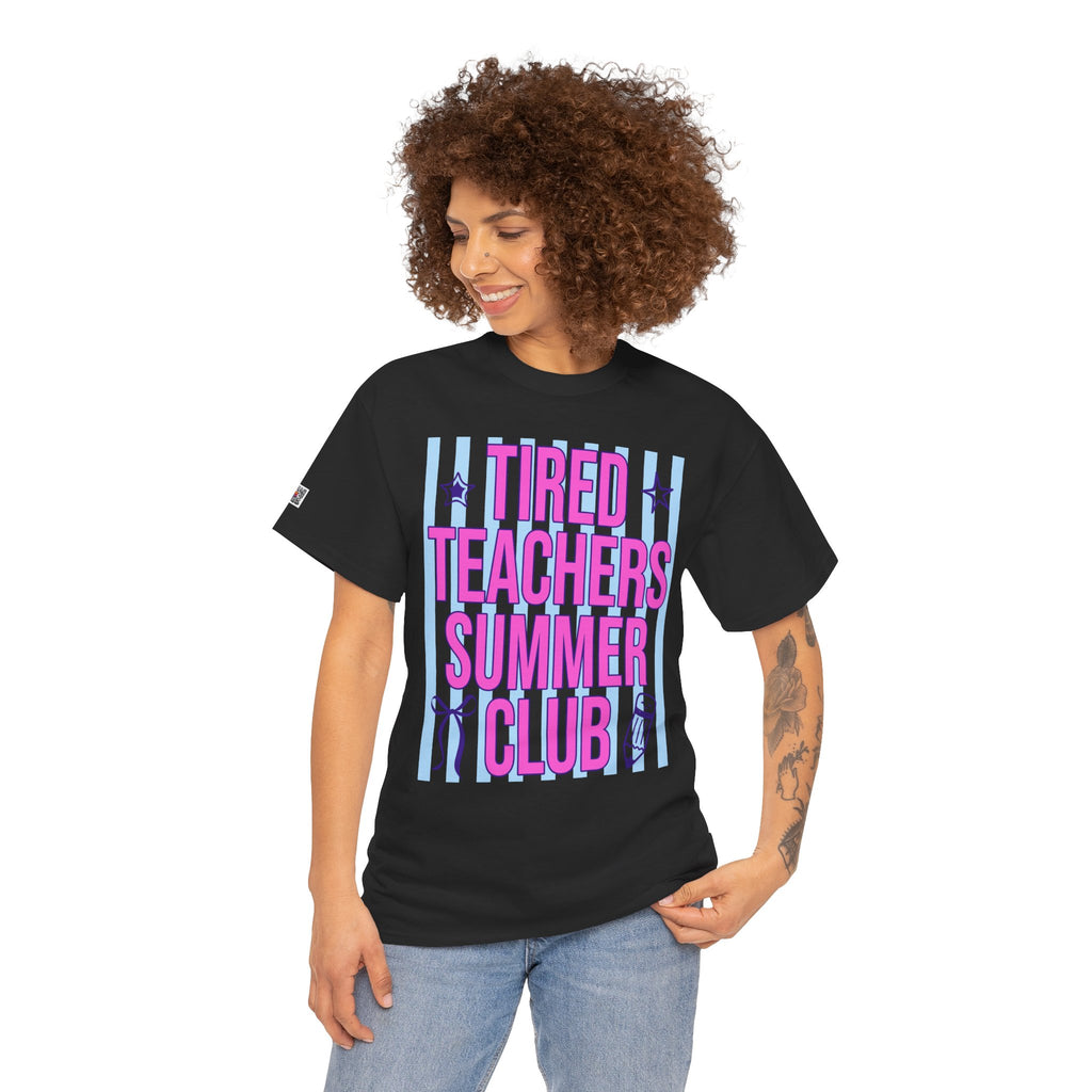 Tired Teachers Summer Club T‑Shirt | Funny Teacher Summer Shirt | Cr8tive Designs