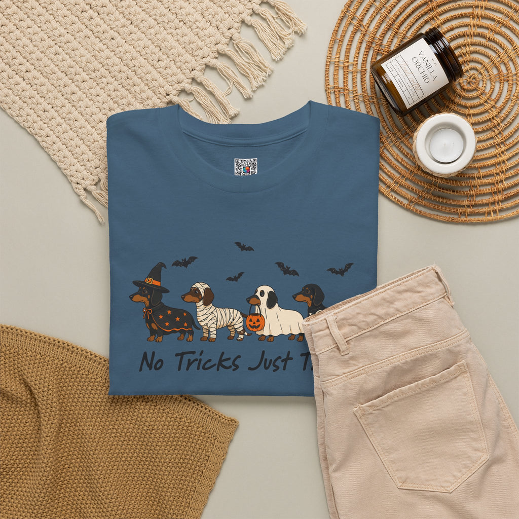 No Tricks Just Treats Tee | Cute Halloween Dogs Graphic T-Shirt | Cr8tive Designs