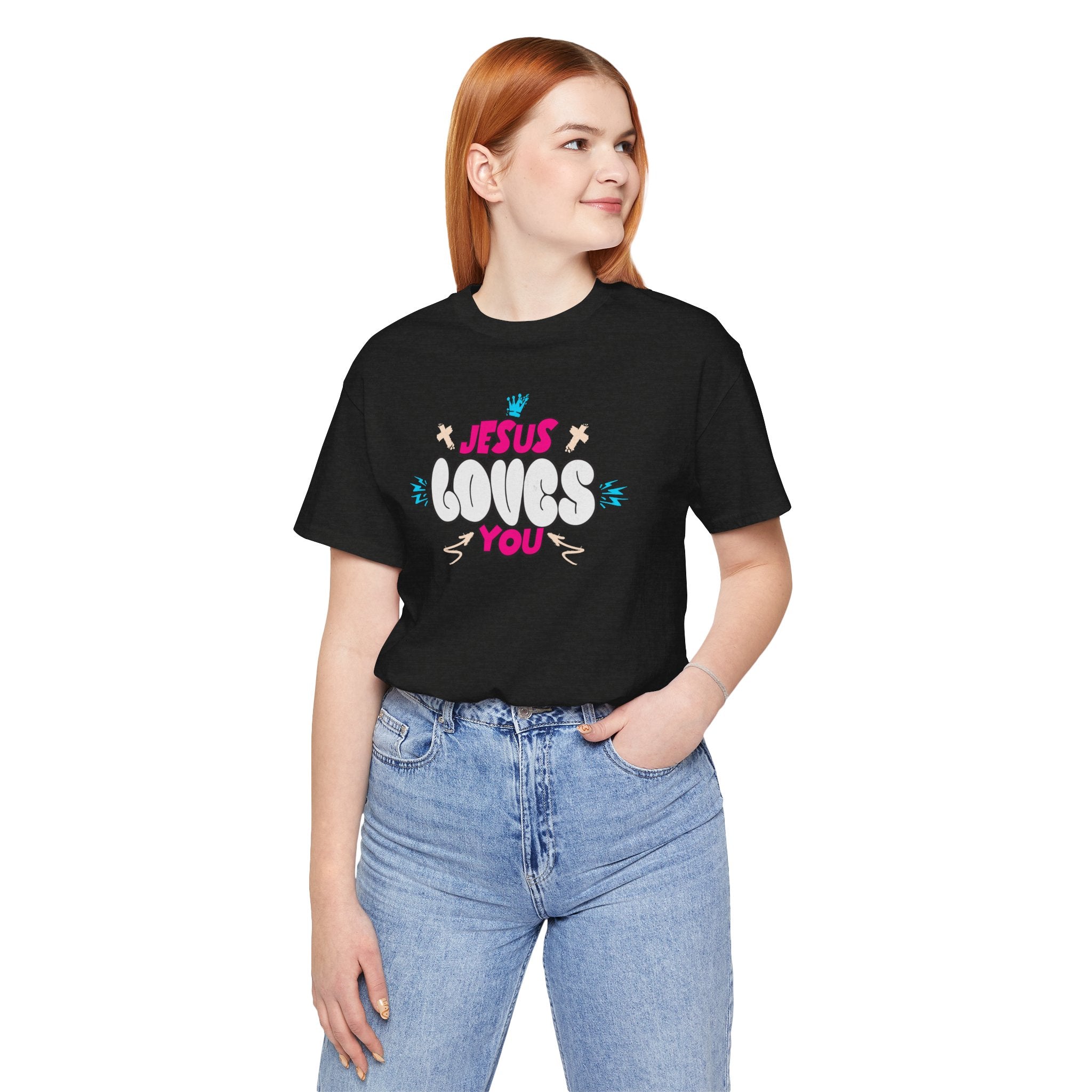 Jesus Loves You Graphic Tee — Cute Pastel Faith T-Shirt| Cr8tive Designs