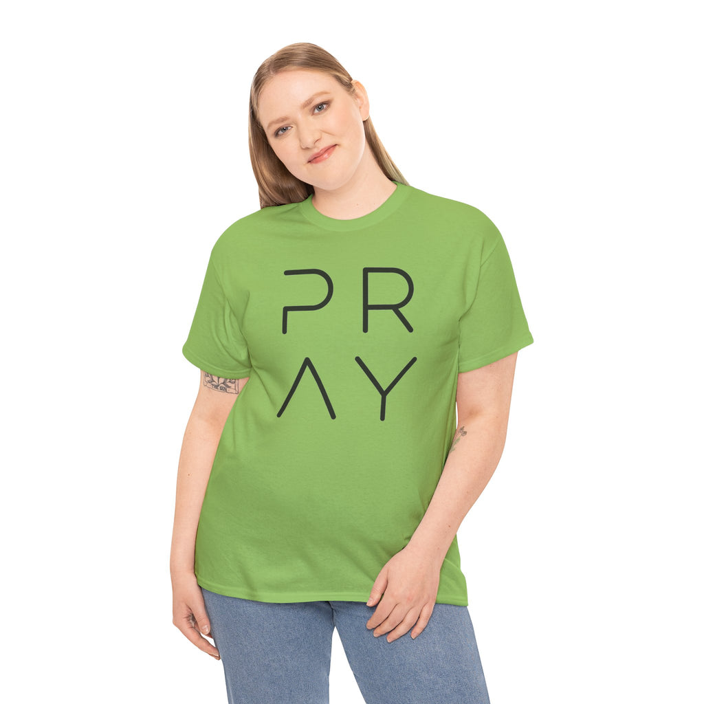 PRAY Minimalist Christian T-Shirt | Modern Faith Graphic Tee | Cr8tive Designs