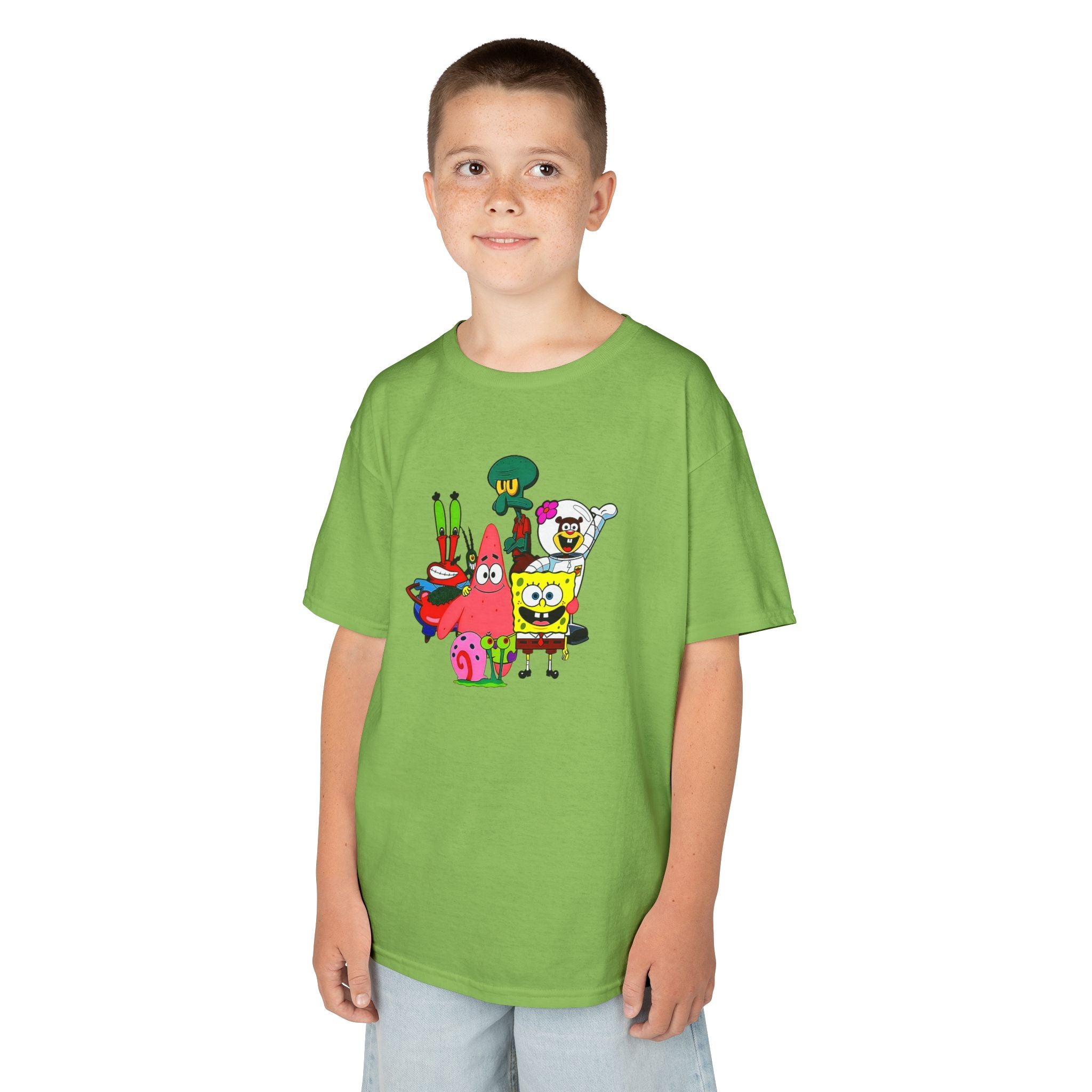 SpongeBob & Friends Youth Tee | Colorful Bikini Bottom Character T-Shirt | Cr8tive Designs