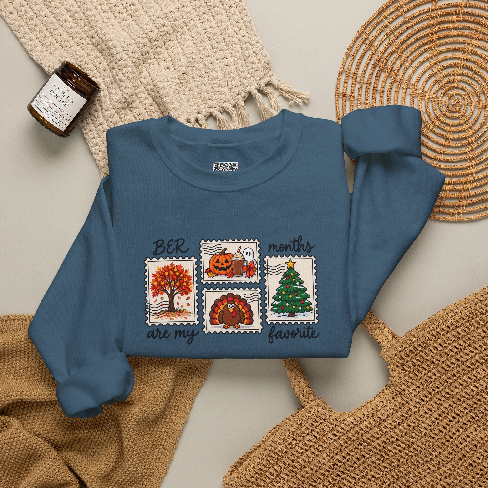 BER Months Are My Favorite Sweatshirt | Holiday Stamps Fall & Winter Crewneck | Cr8tive Designs