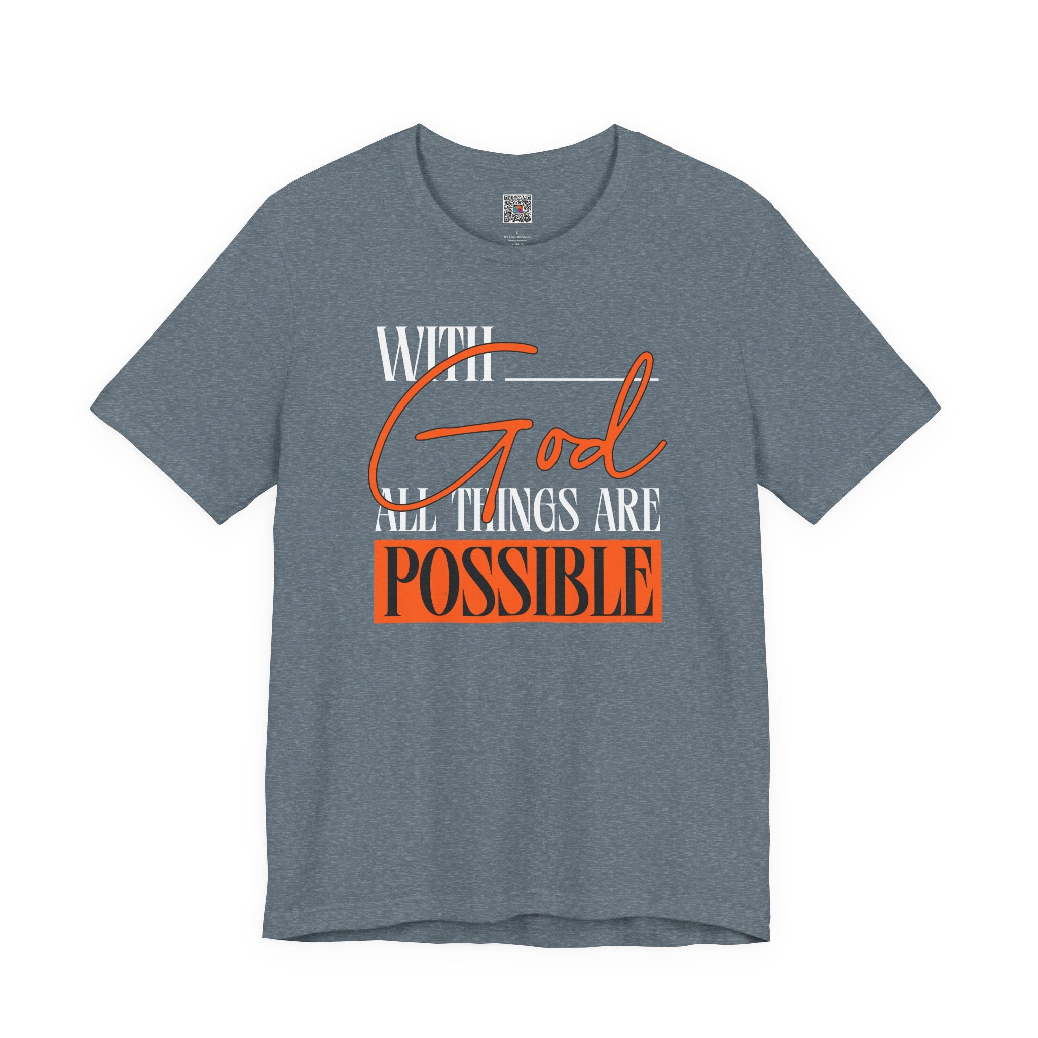 Inspirational 'With God All Things Are Possible' Graphic Tee| Cr8tive Designs