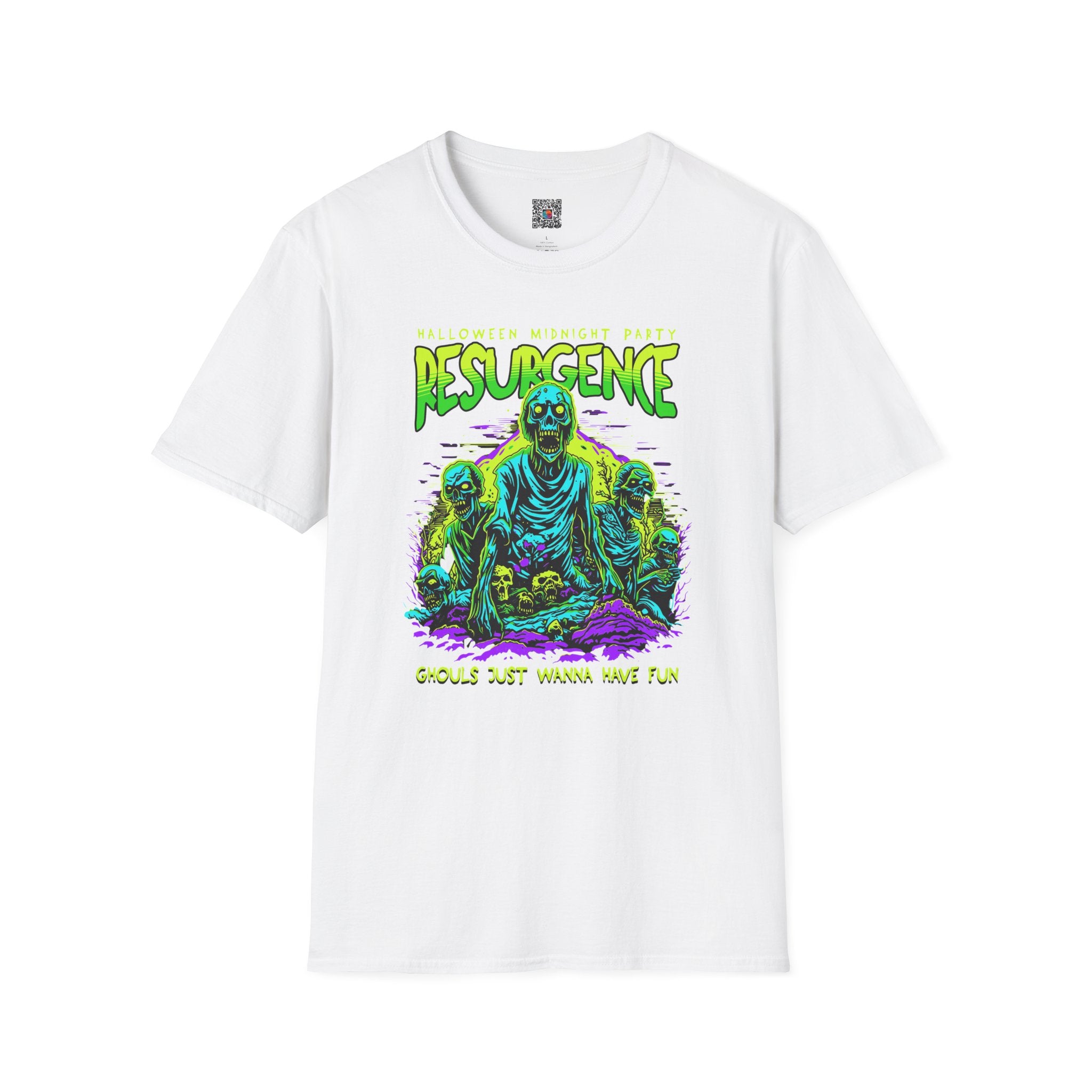 Resurgence Zombie Graphic T-Shirt | Neon Horror Halloween Tee | Cr8tive Designs