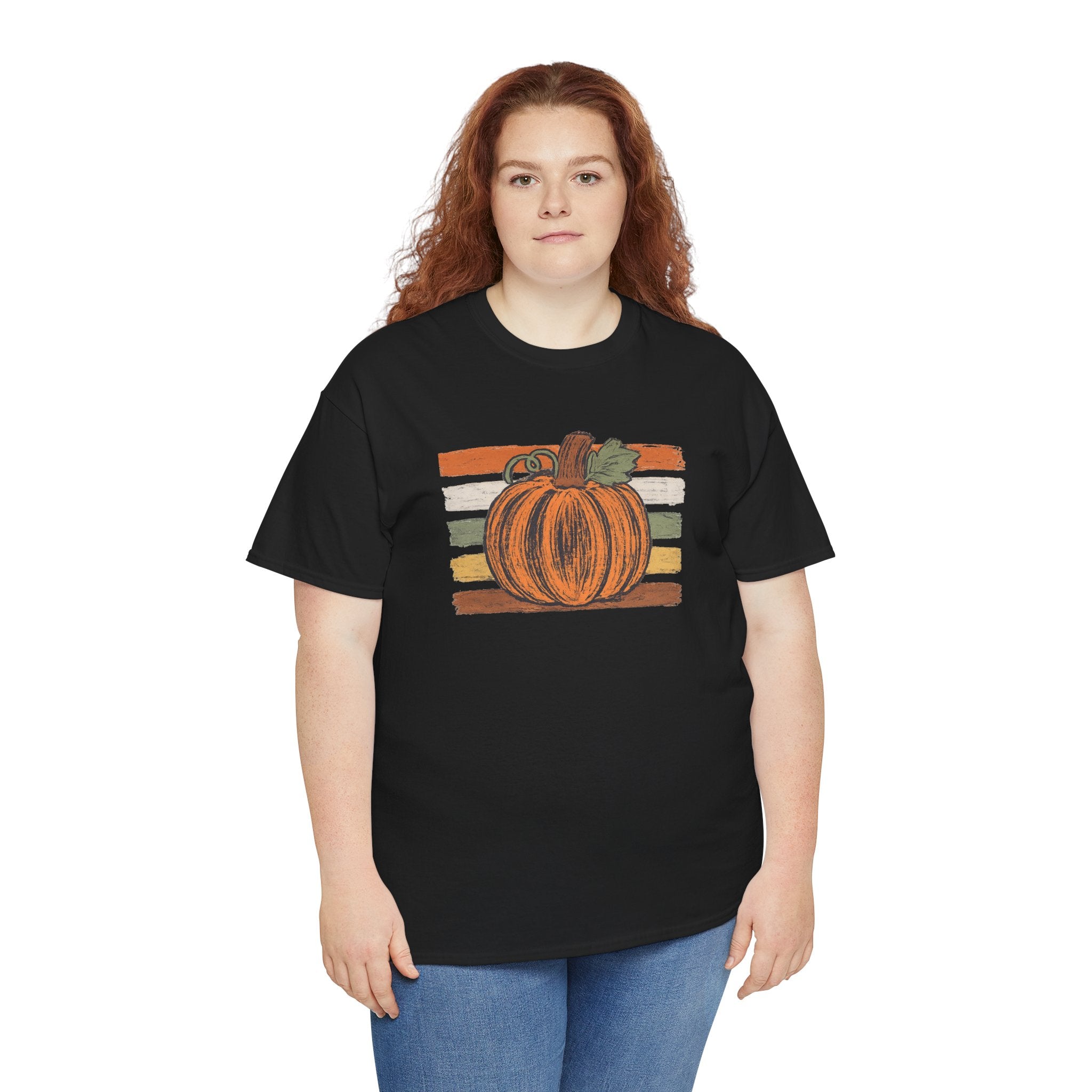 Vintage Retro Pumpkin Sketch Tee | Distressed Fall T-Shirt | Cr8tive Designs