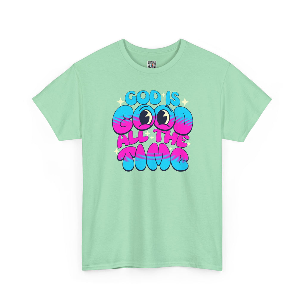 God Is Good All The Time T‑Shirt | Retro Bubble Letter Faith Tee | Cr8tive Designs