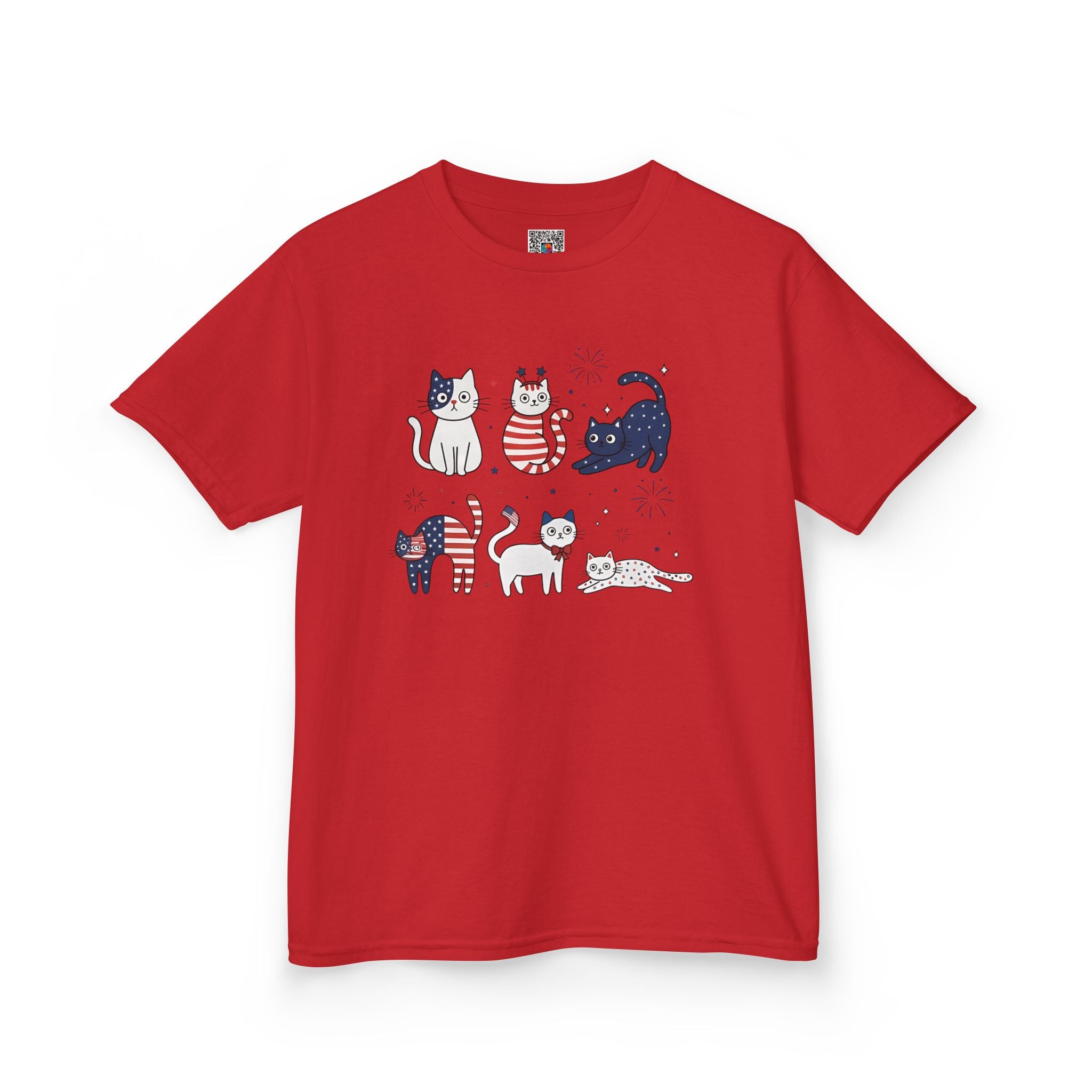 Kids Patriotic Cat Tee | Cute Americana Animal Design | Cr8tive Designs
