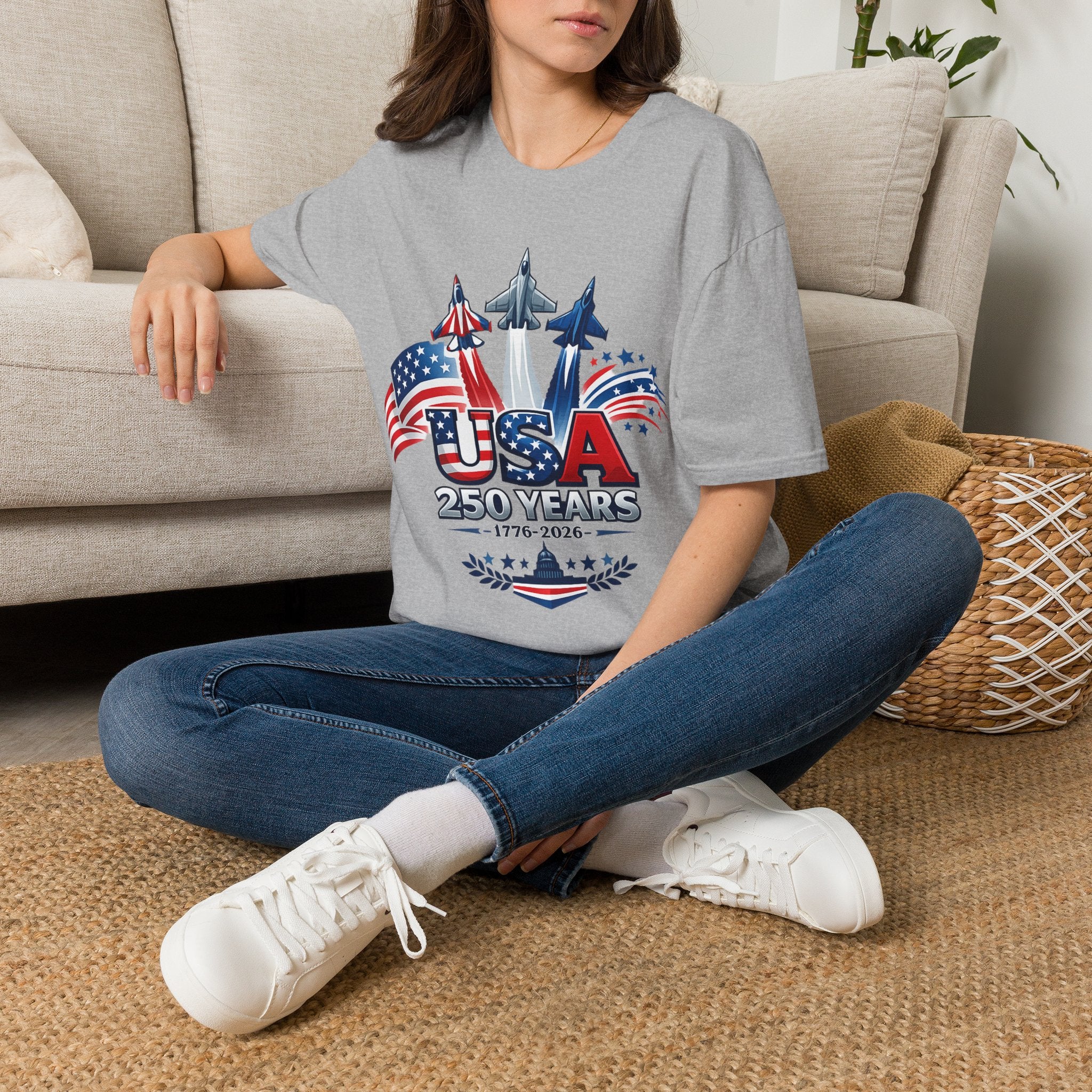 USA 250 Years | Patriotic Jet & American Flag Design | Cr8tive Designs