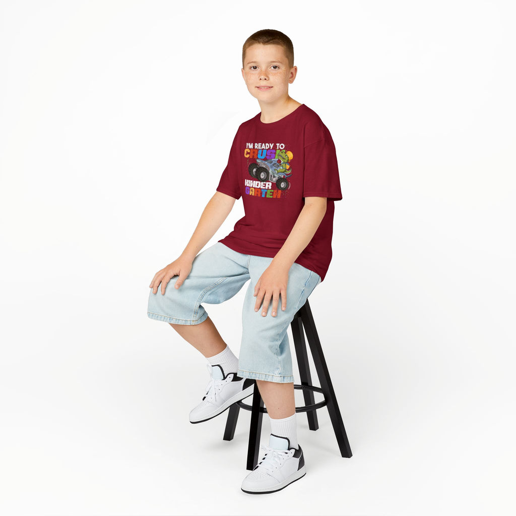 Ready to Crush Kindergarten Youth Tee | Monster Truck Back-to-School T-Shirt | Cr8tive Designs