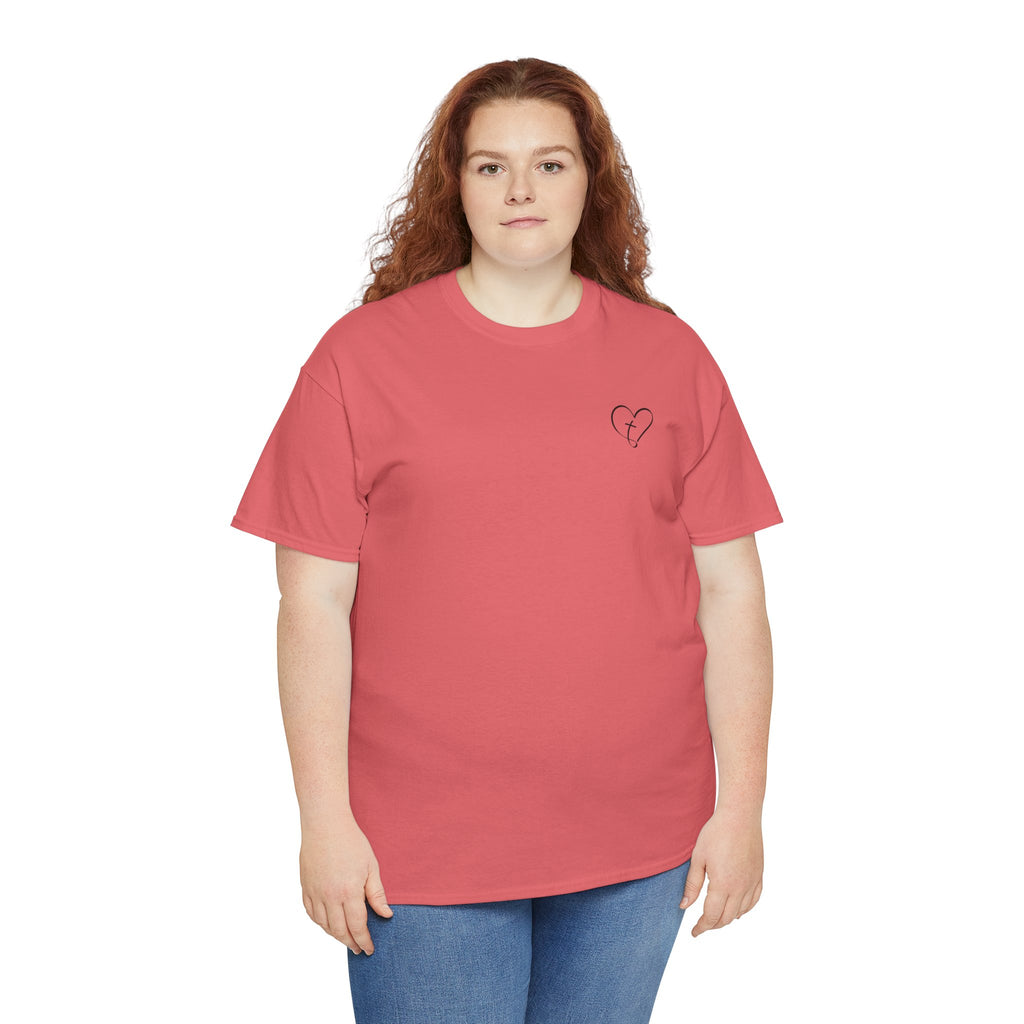 Heart & Cross Tee — Minimal Faith Graphic T-Shirt