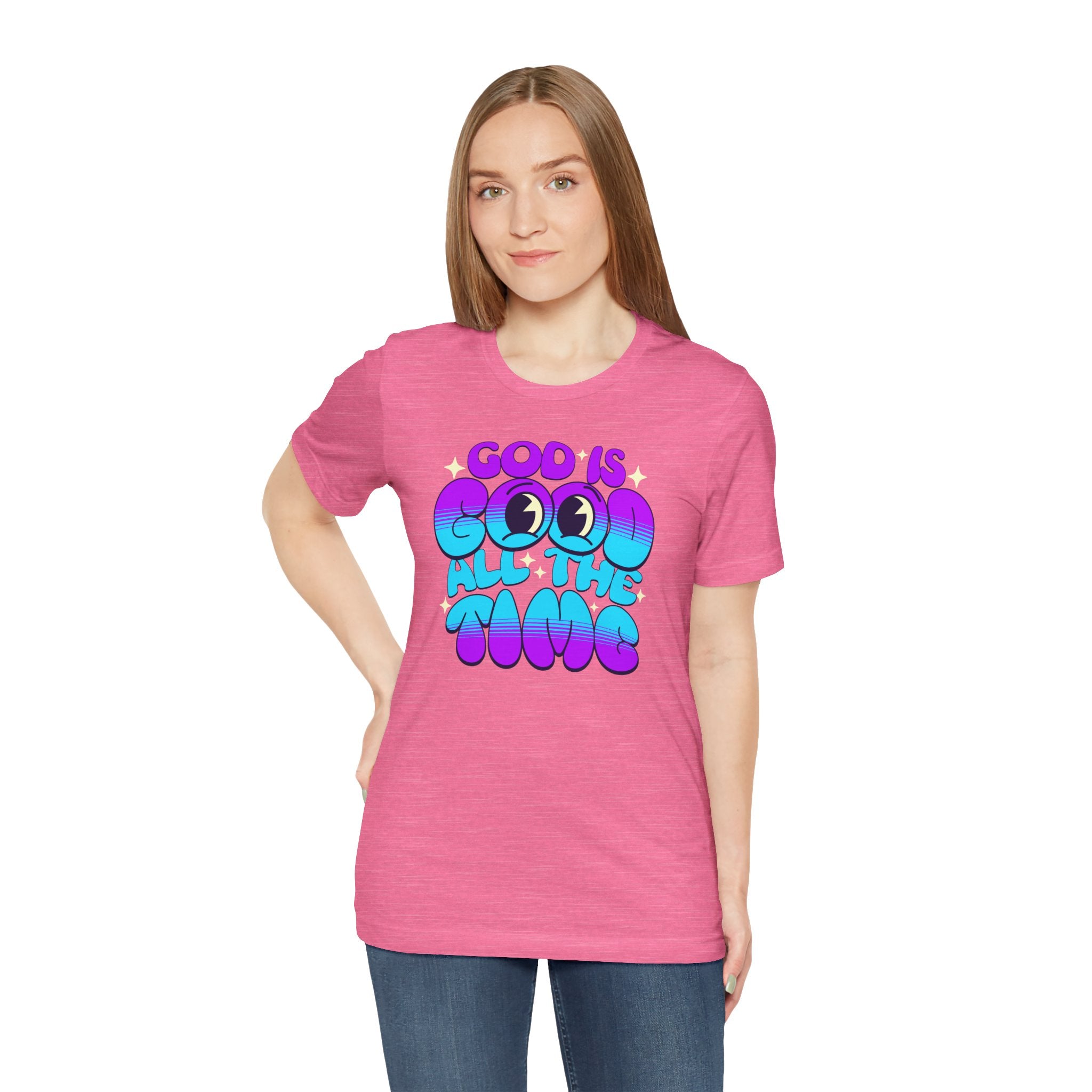 God Is Good All The Time T-Shirt | Retro Bubble Faith Tee | Cr8tive Designs
