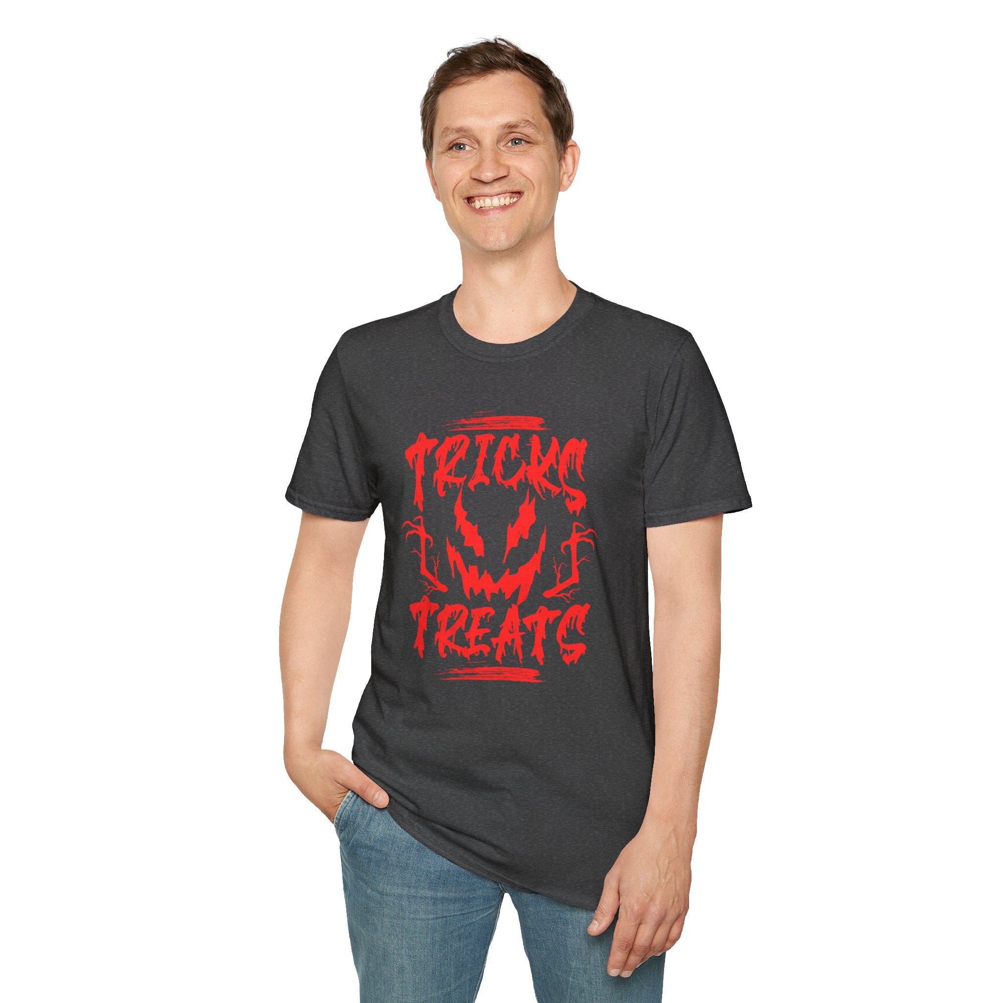 Halloween Tee | "Tricks Treats" Scary Jack-O'-Lantern Graphic T-Shirt | Cr8tive Designs