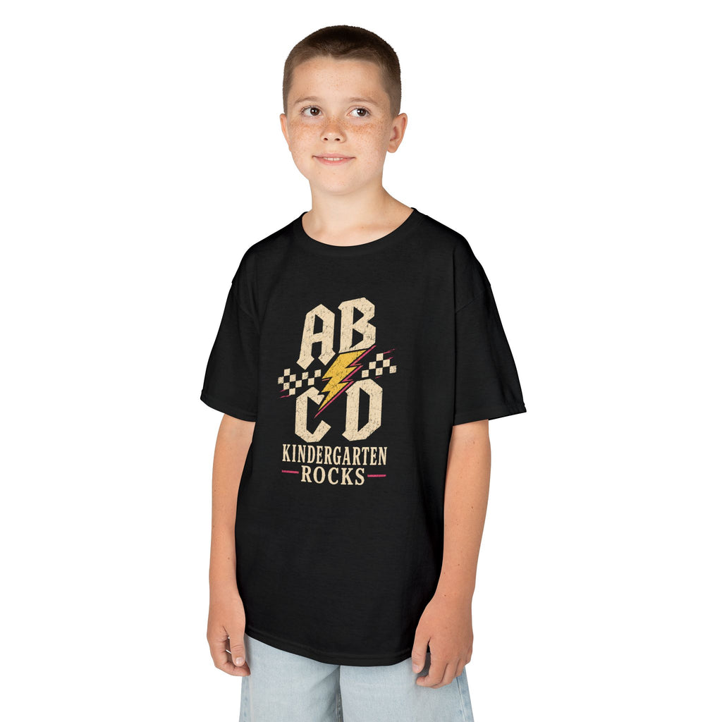 Kindergarten Rocks ABCD Youth T-Shirt | Retro Back-to-School Tee | Cr8tive Designs