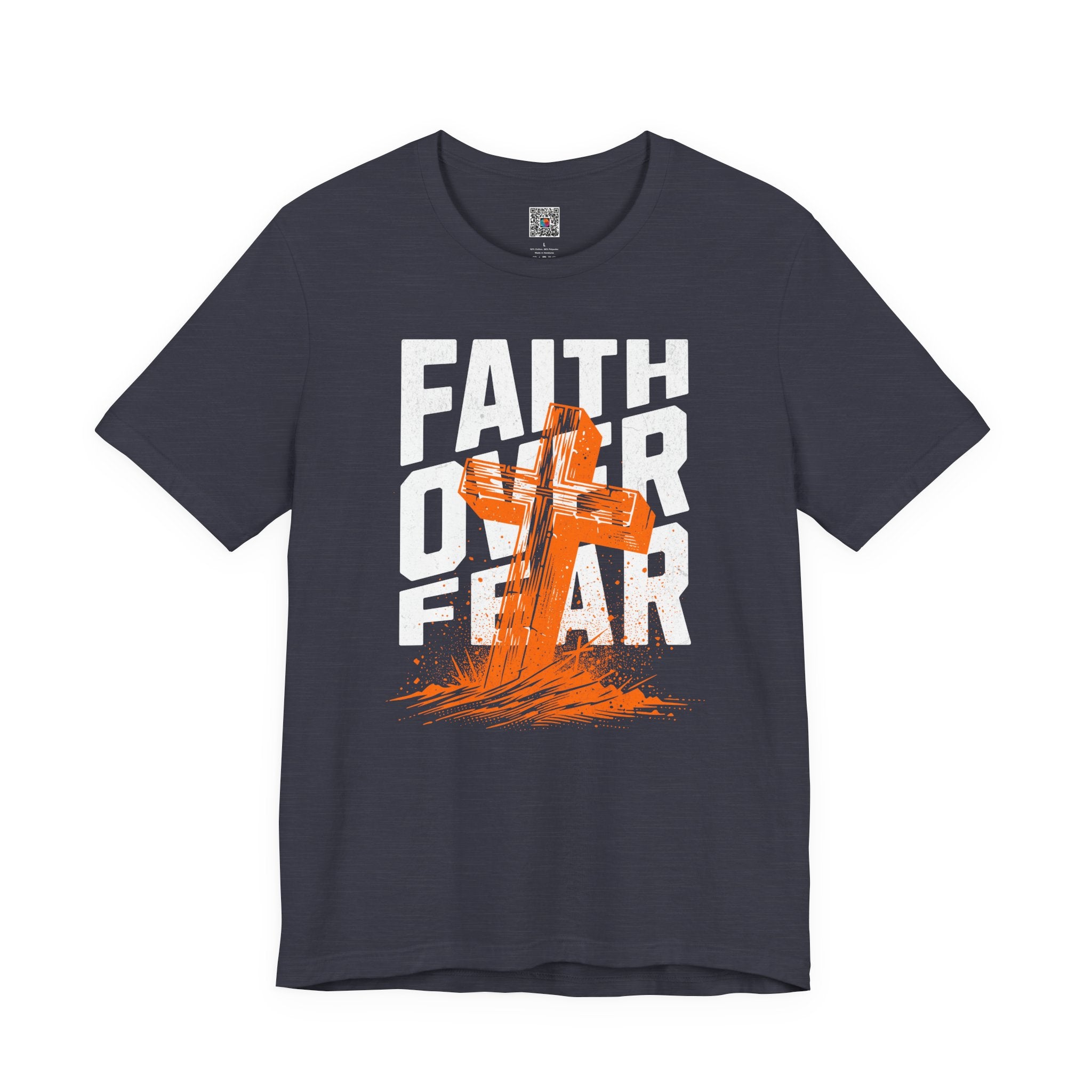 Faith Over Fear Tee | Christian Cross Inspirational Short Sleeve Shirt | Cr8tive Designs