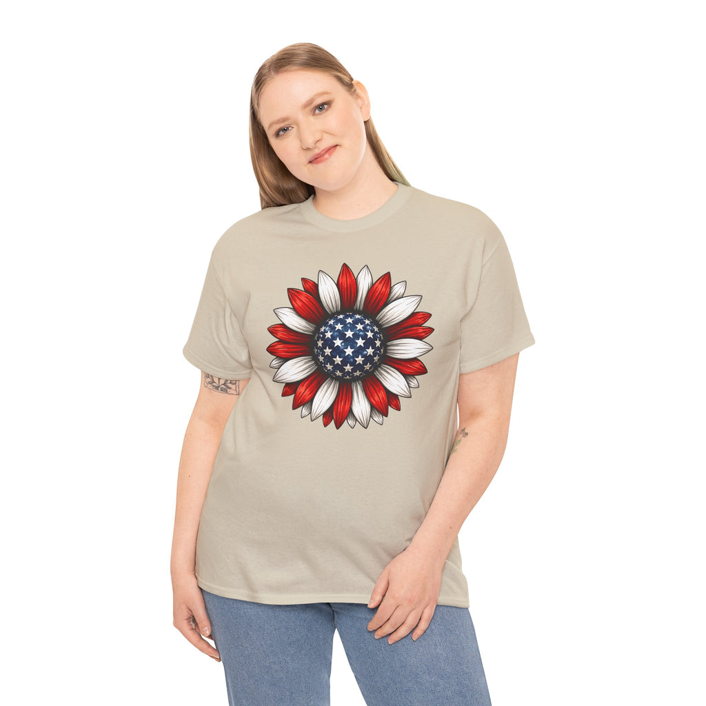 Patriotic Sunflower| American Flag Floral Tee for 4th of July| Cr8tive Designs