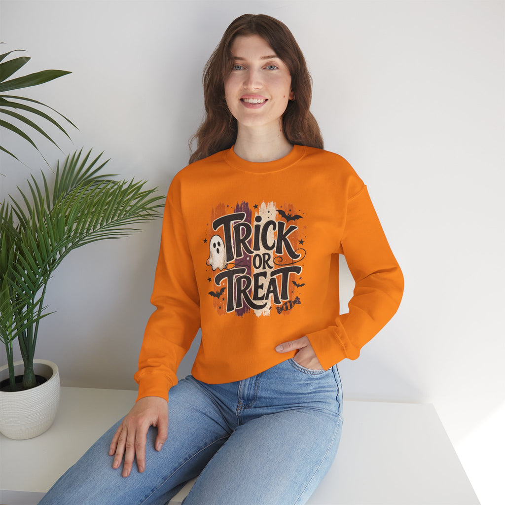 Trick or Treat Sweatshirt | Retro Halloween Ghost Graphic Crewneck | Cr8tive Designs