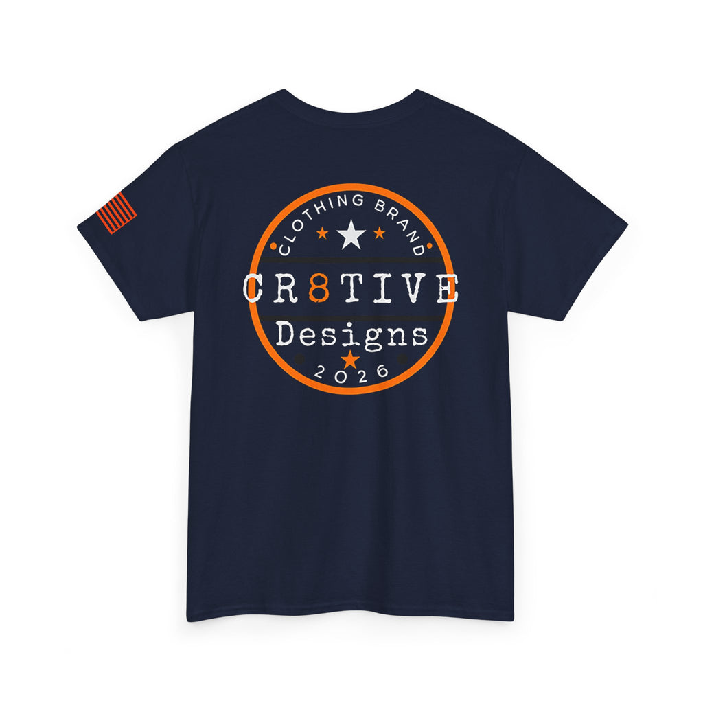 Orange Logo Badge Graphic Tee/Cr8tive Designs