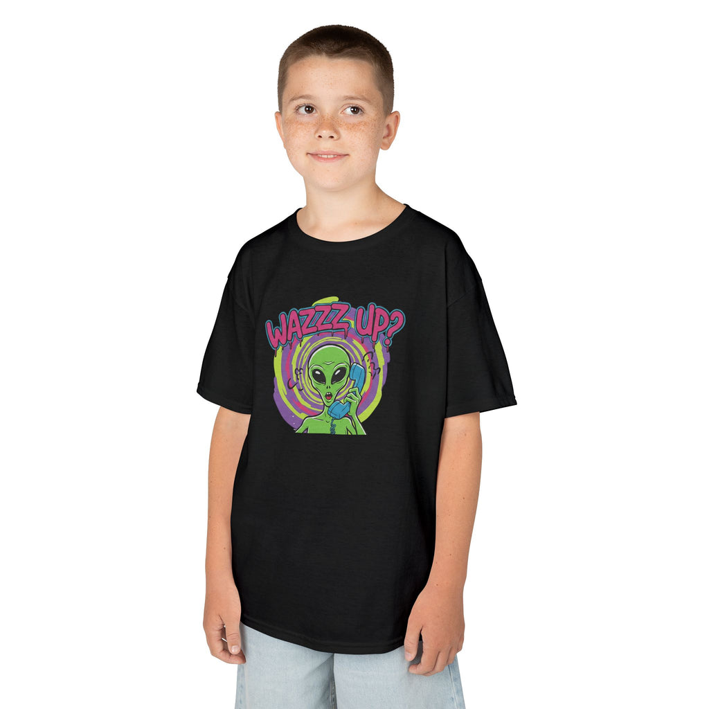 Kids Tee — "Wazzz Up?" Cute Alien Graphic Shirt