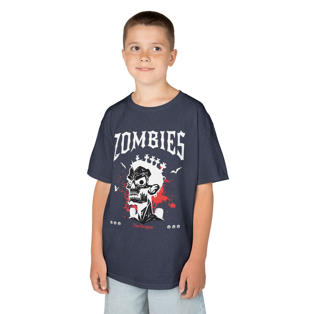 Kids T‑Shirt | 'Zombies' Skull Graphic Halloween Tee | Cr8tive Designs