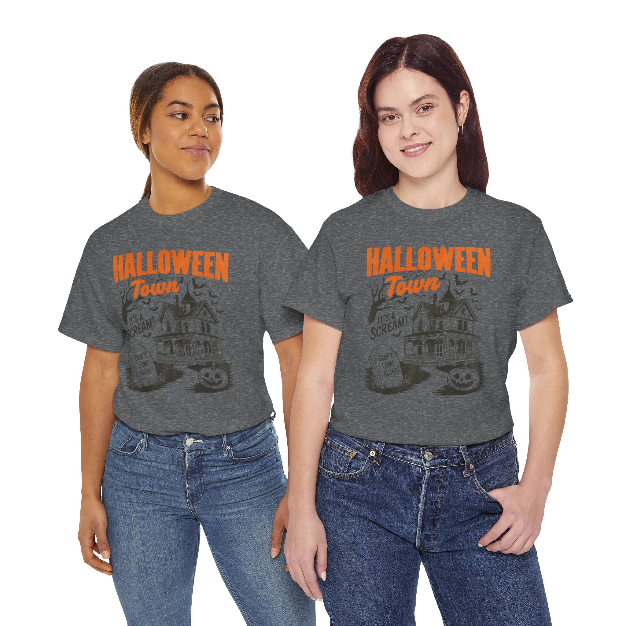 Halloween Town Haunted House Graphic T-Shirt | Spooky Season Vintage Halloween Tee | Cr8tive Designs