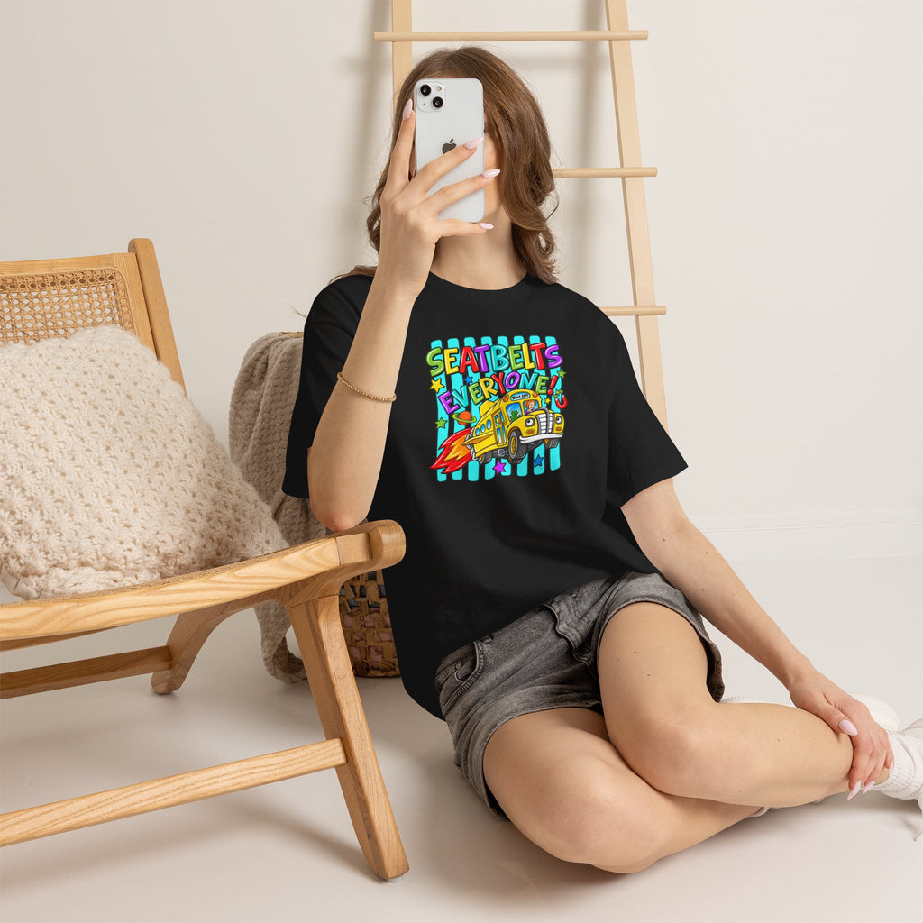 Seatbelts Everyone T-Shirt | Retro School Bus Graphic Tee | Cr8tive Designs