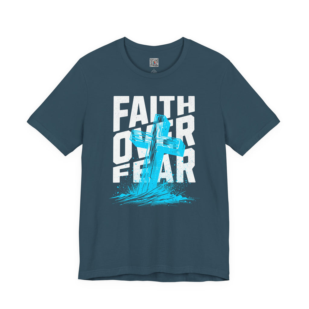 Faith Over Fear T-Shirt | Christian Cross Inspirational Tee | Cr8tive Designs