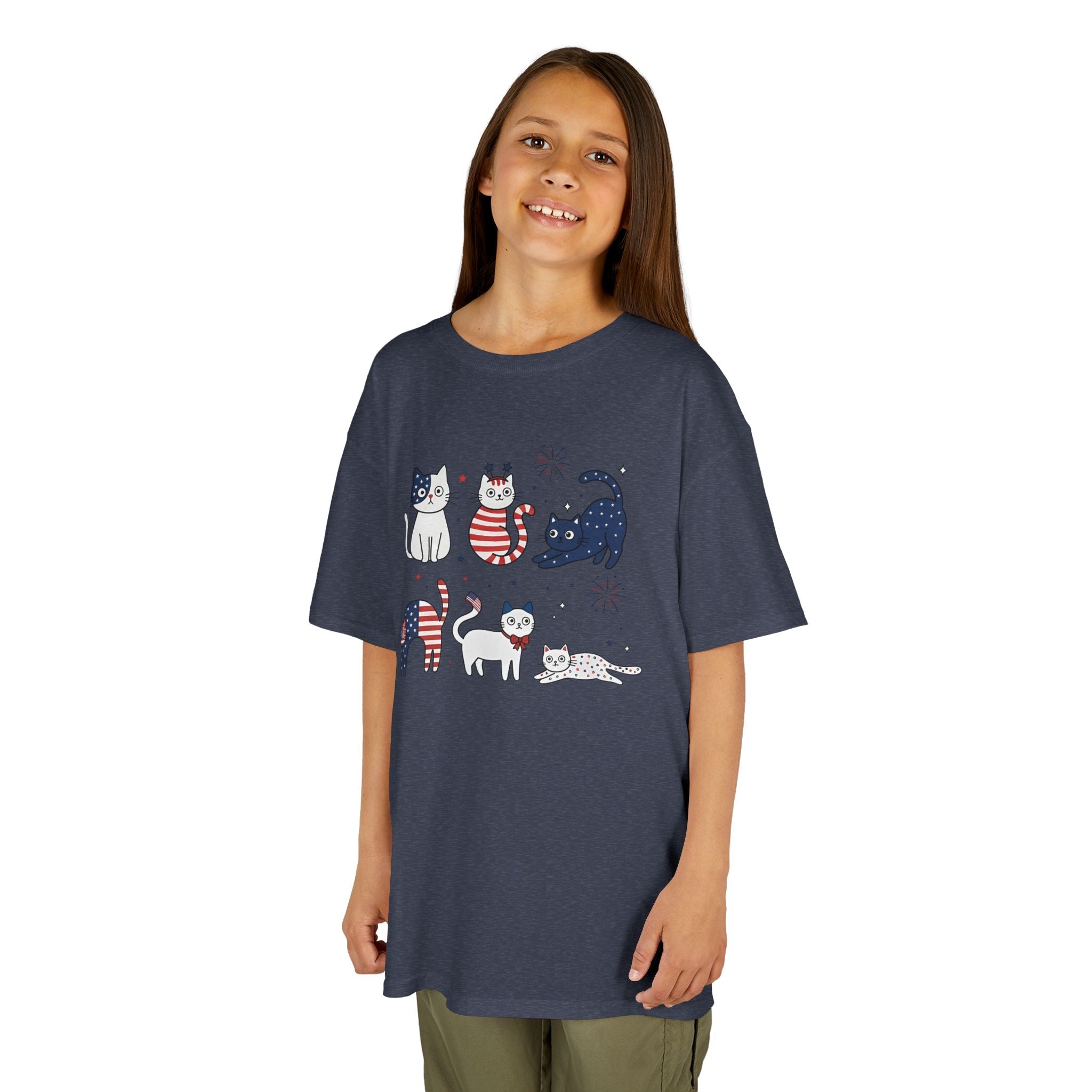 Kids Patriotic Cat Tee | Cute Americana Animal Design | Cr8tive Designs