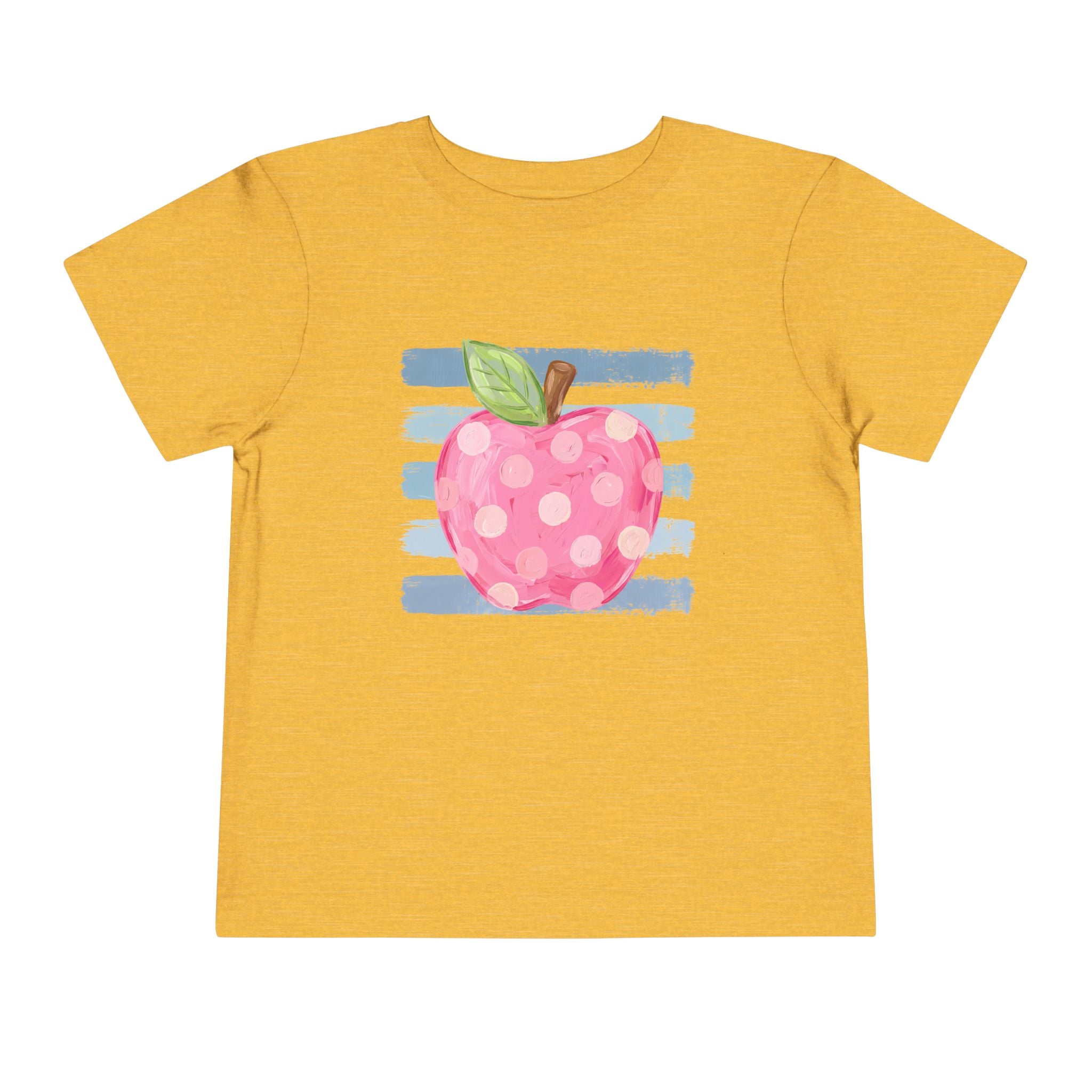 Pink Polka Dot Apple Toddler Tee | Back to School T-Shirt | Cr8tive Designs