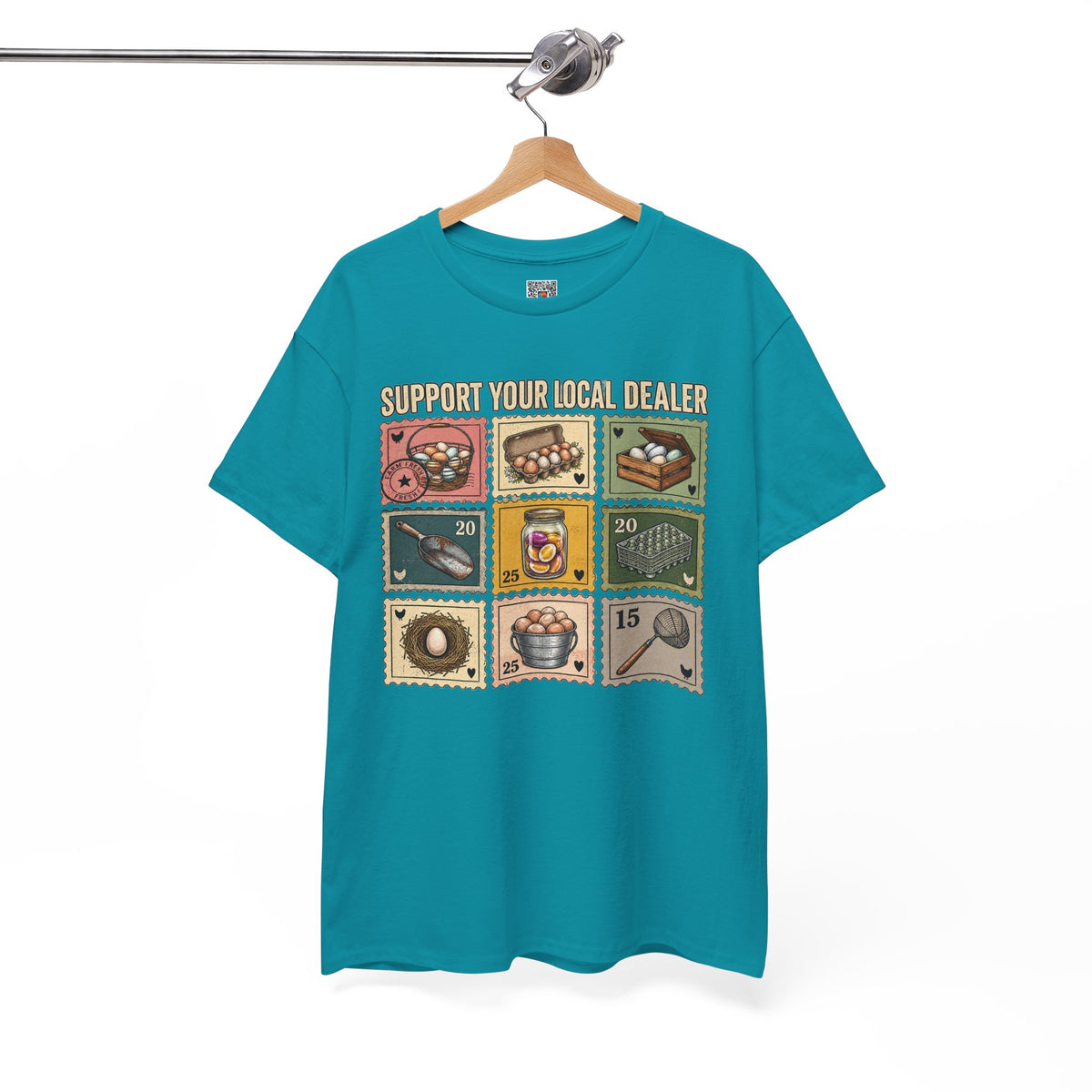 Support Your Local Dealer Fresh Eggs T-Shirt | Funny Chicken Farm Graphic Tee | Cr8tive Designs
